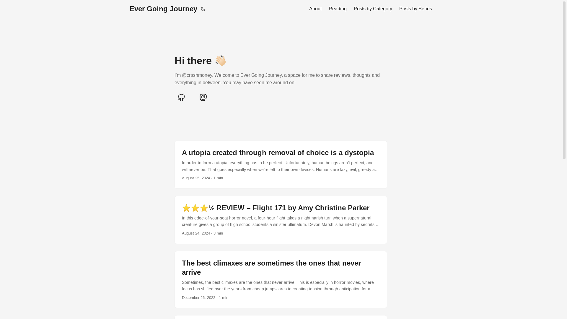 website screenshot of https://ever-going-journey.pages.dev/