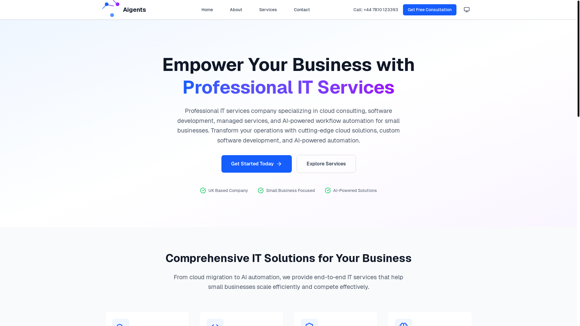 website screenshot of https://vedynamicagents.com/