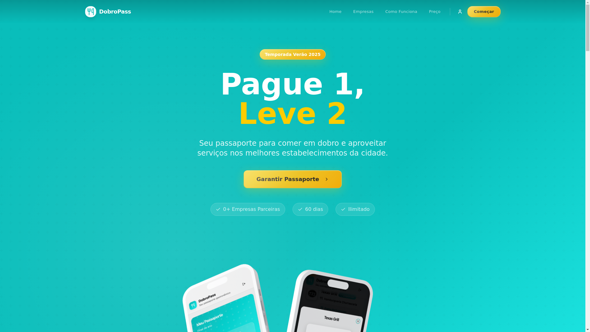 website screenshot of https://dobropass.com.br/