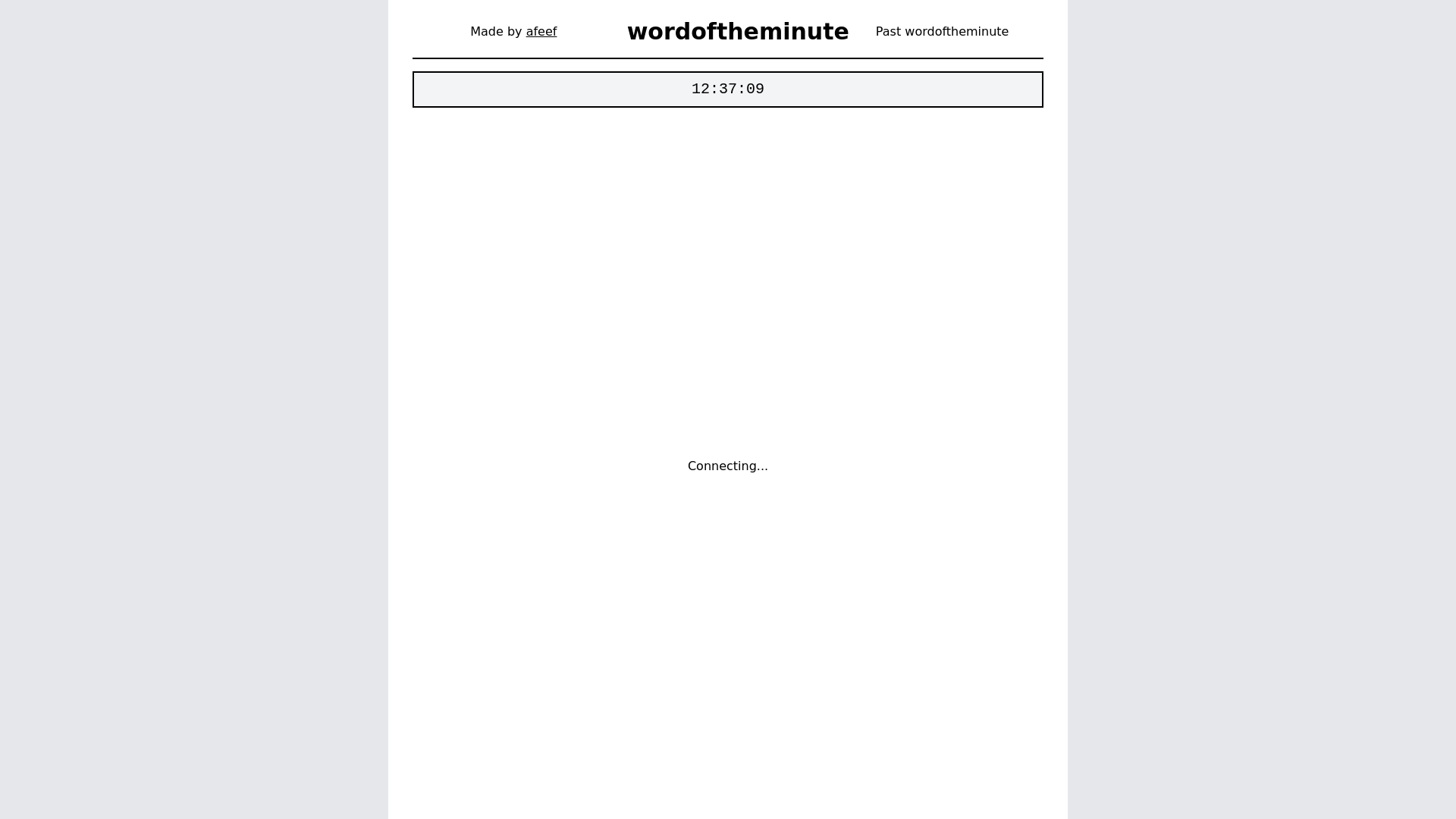 website screenshot of https://wordoftheminute.pages.dev/