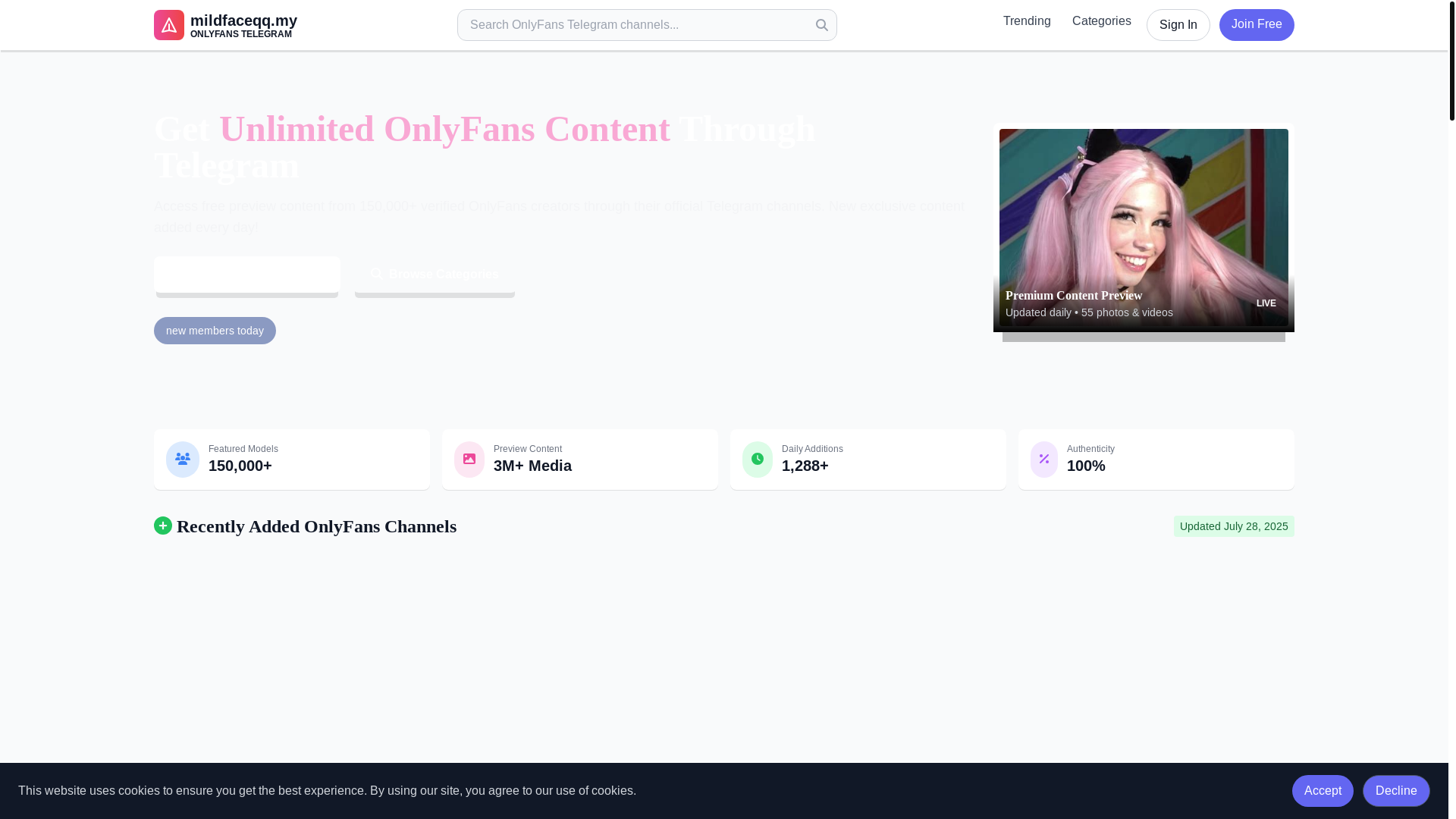 website screenshot of https://mildfaceqq.my/