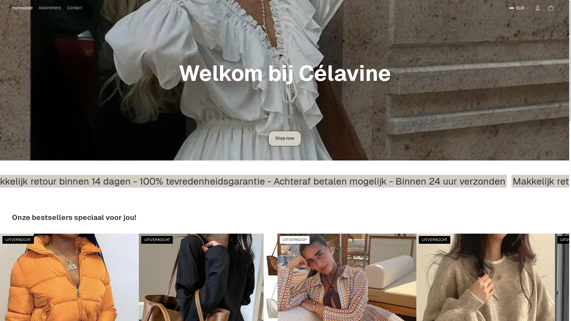 website screenshot of https://celavine.nl/