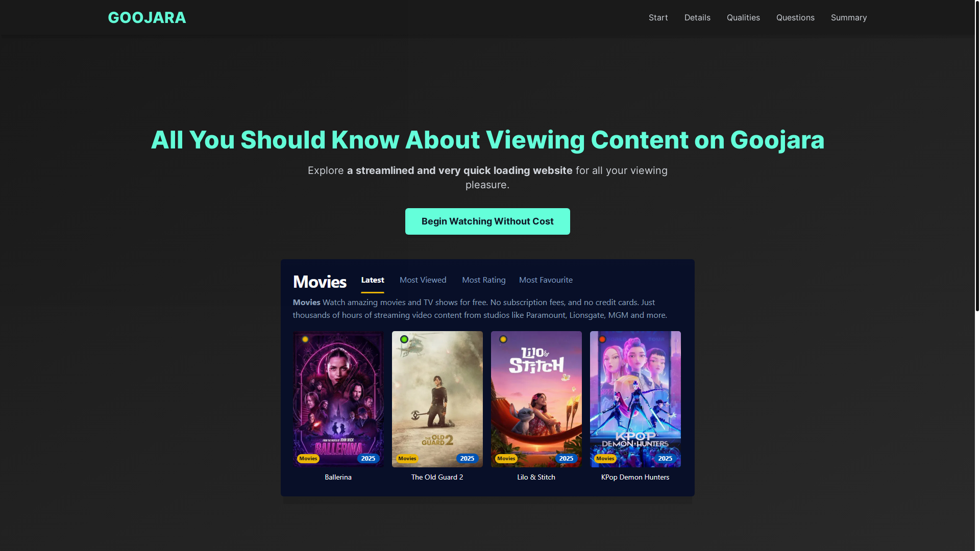 website screenshot of https://goojara-nof6.pages.dev/