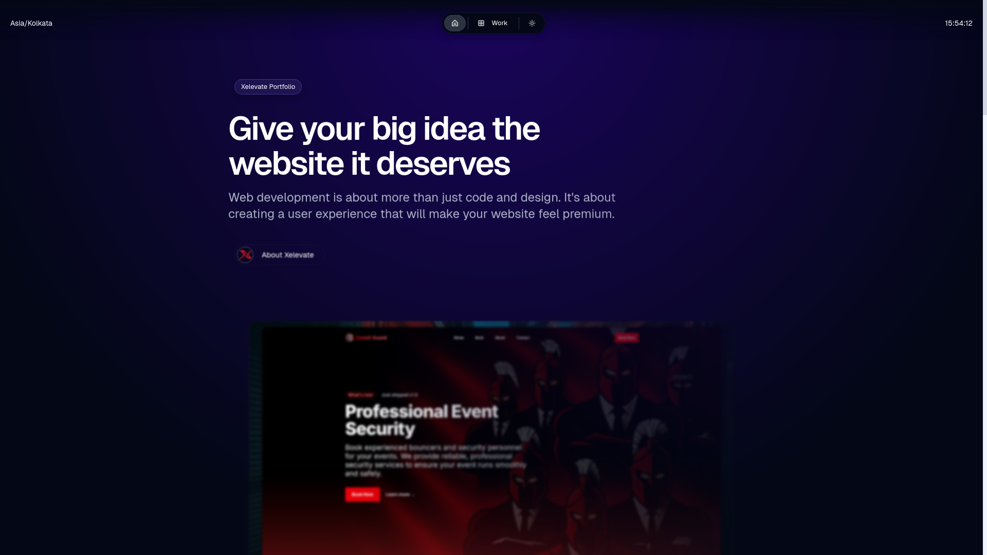 website screenshot of https://portolio-xelevate.pages.dev/