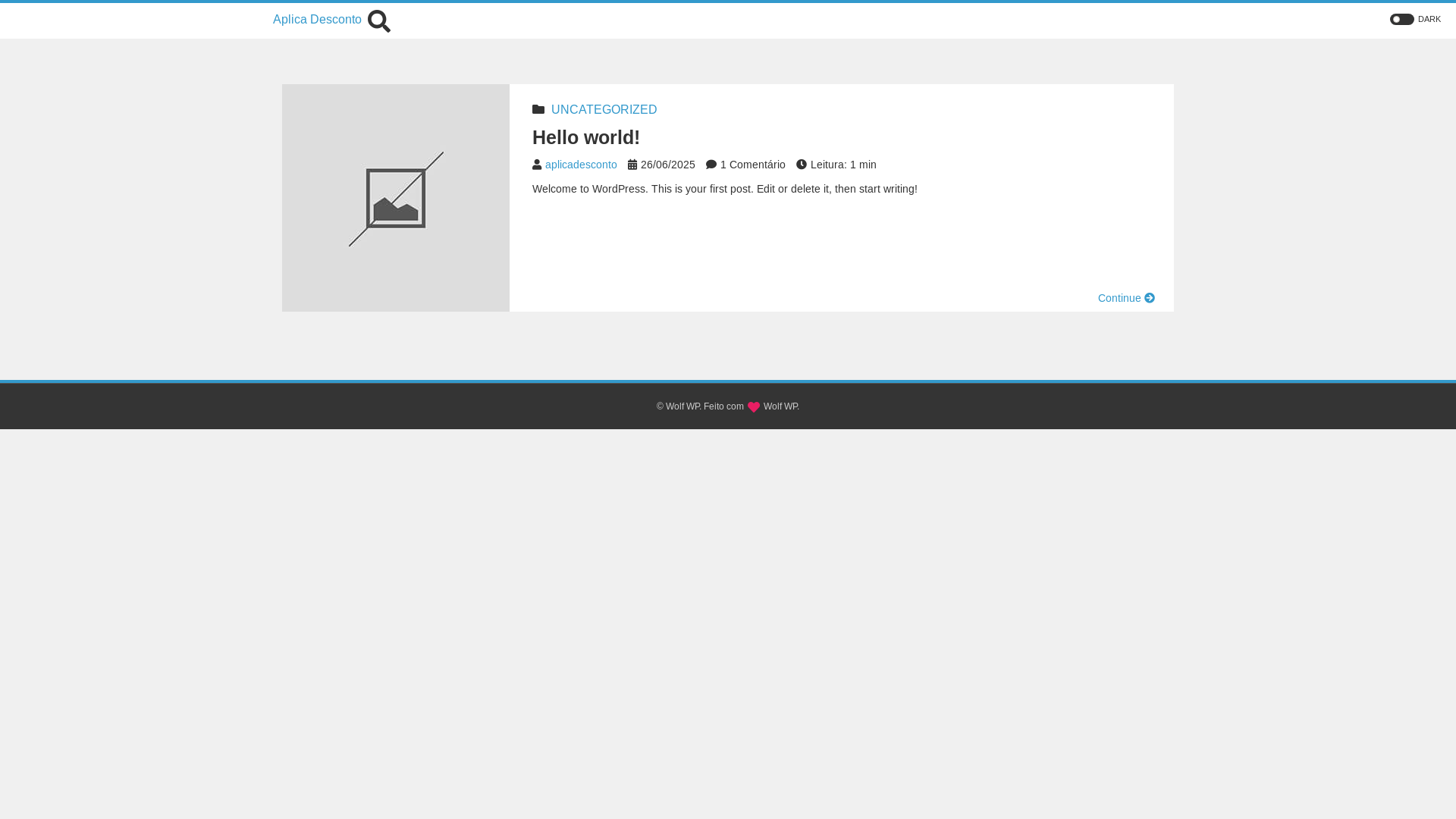 website screenshot of https://aplicadesconto.com/
