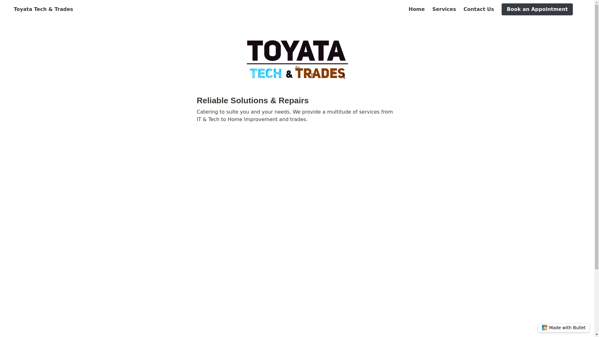 website screenshot of https://toyata-tech---trades-bullet.pages.dev/