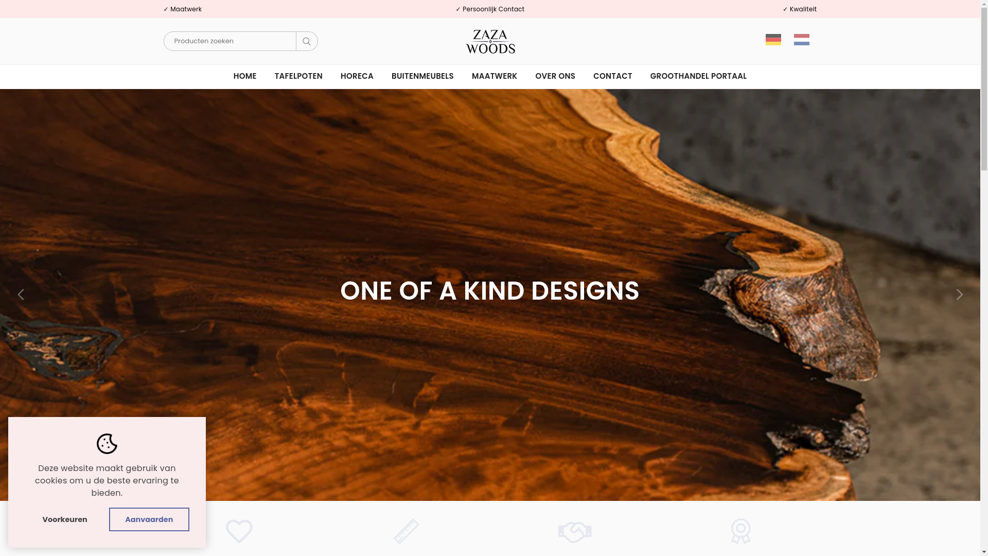 website screenshot of https://zazabusiness.nl/