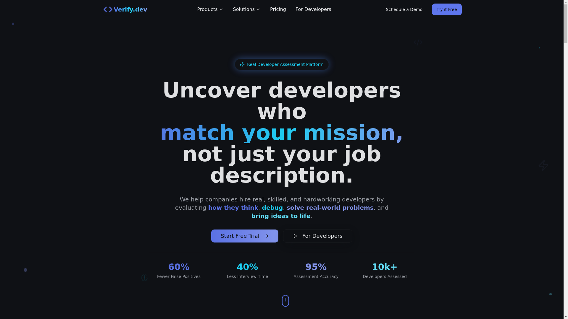 website screenshot of https://verify-dev.com/