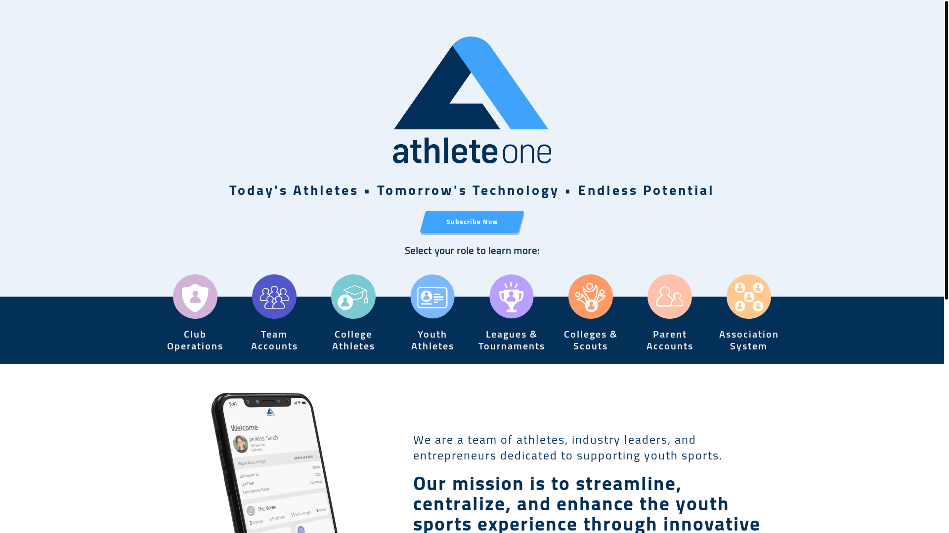 website screenshot of https://athleteone.com/