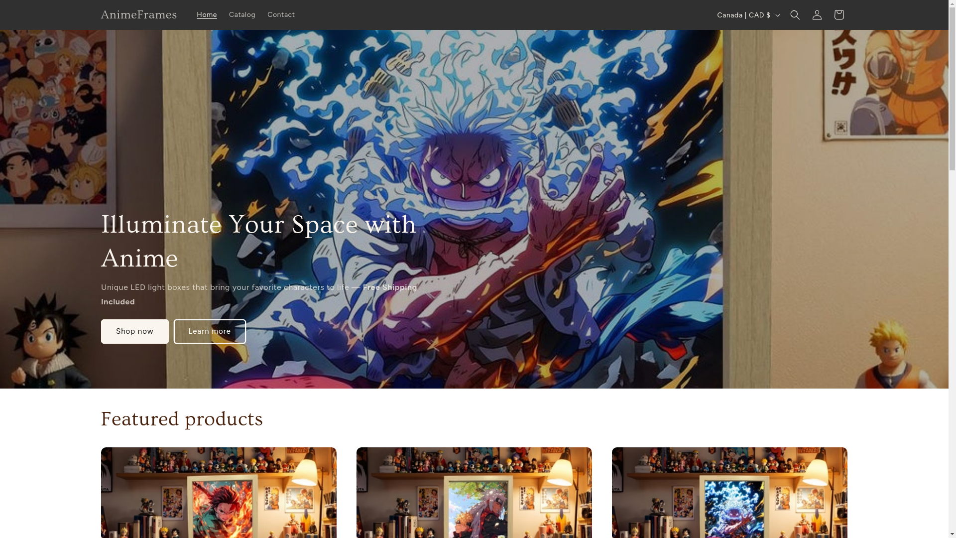 website screenshot of https://aniframe.shop/