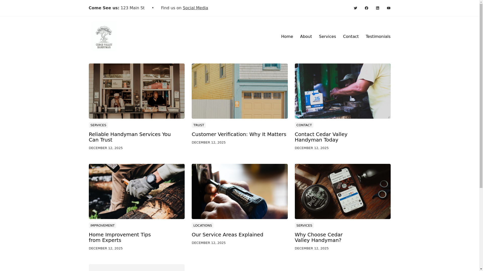 website screenshot of https://cedarvalleyhandyman.net/