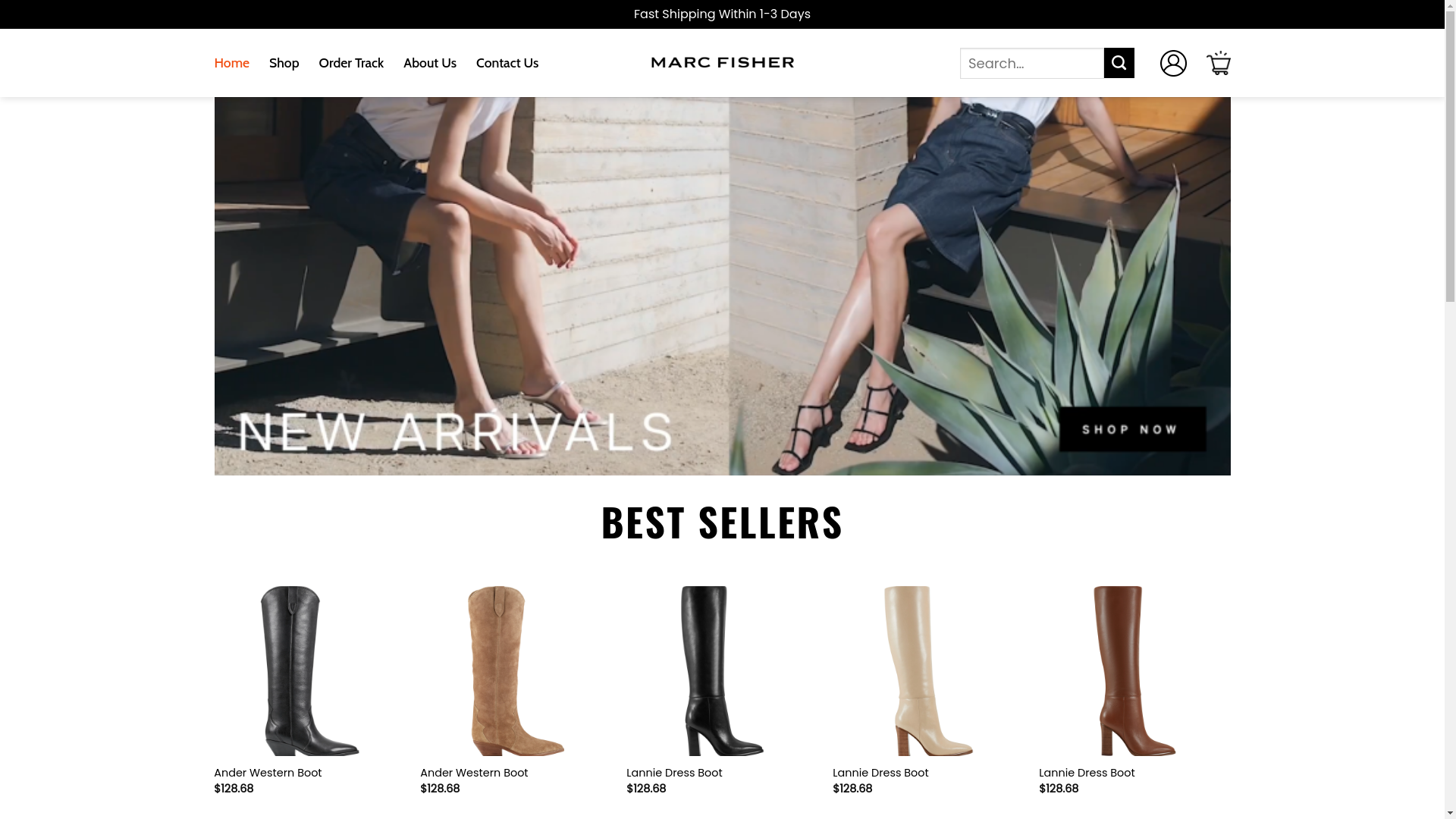 website screenshot of https://halomarcfisherfootwear.shop/