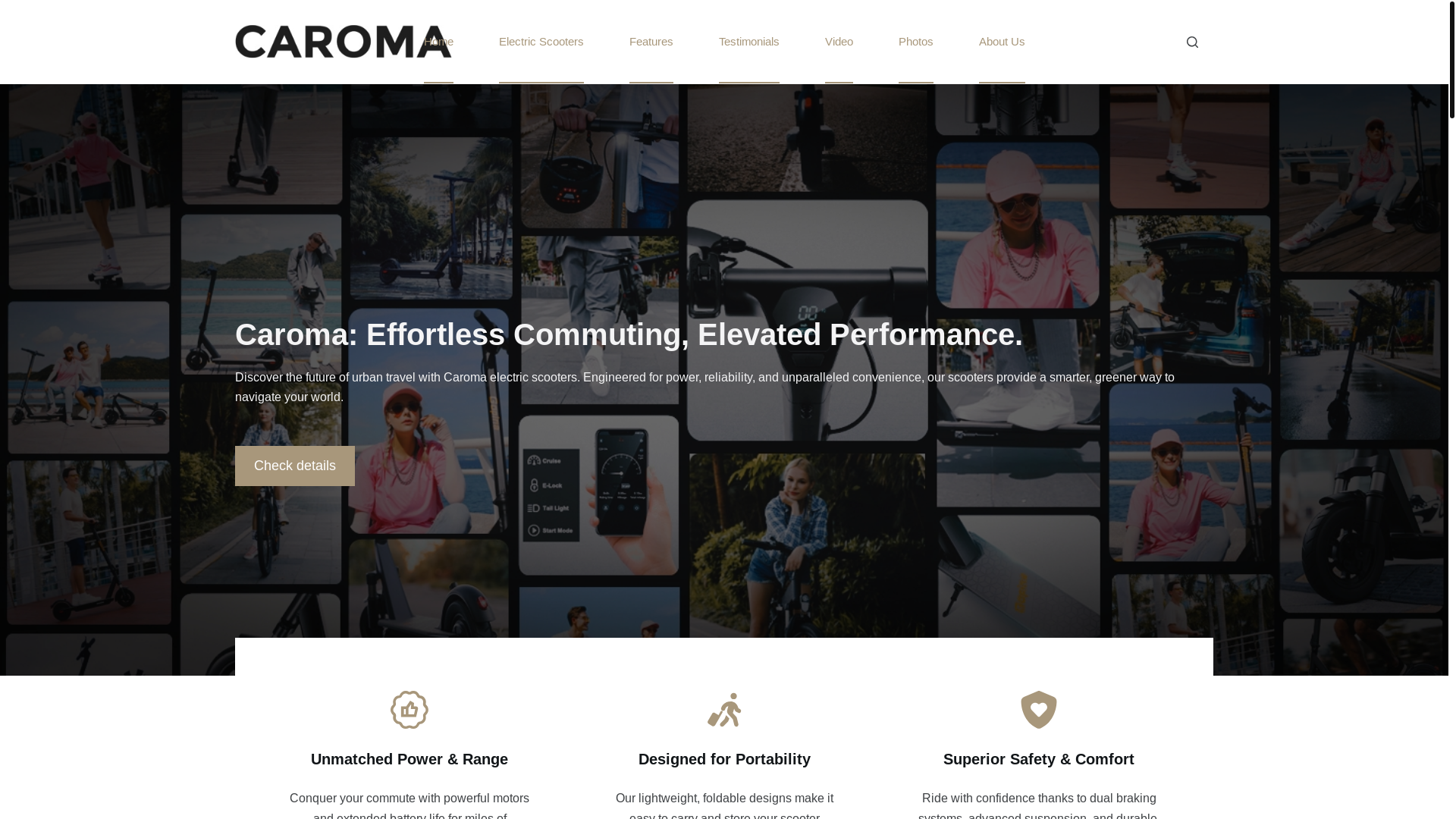 website screenshot of https://caromaelectricscooter-com.pages.dev/