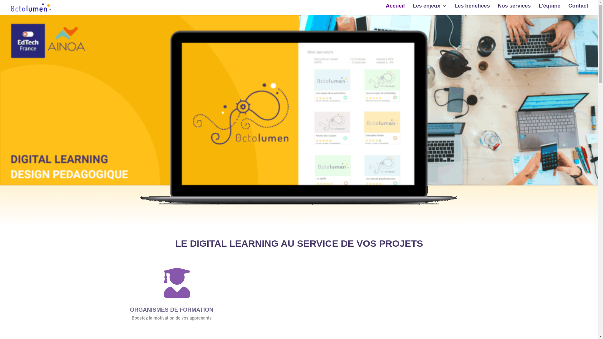 website screenshot of https://octolumen-agence.com/