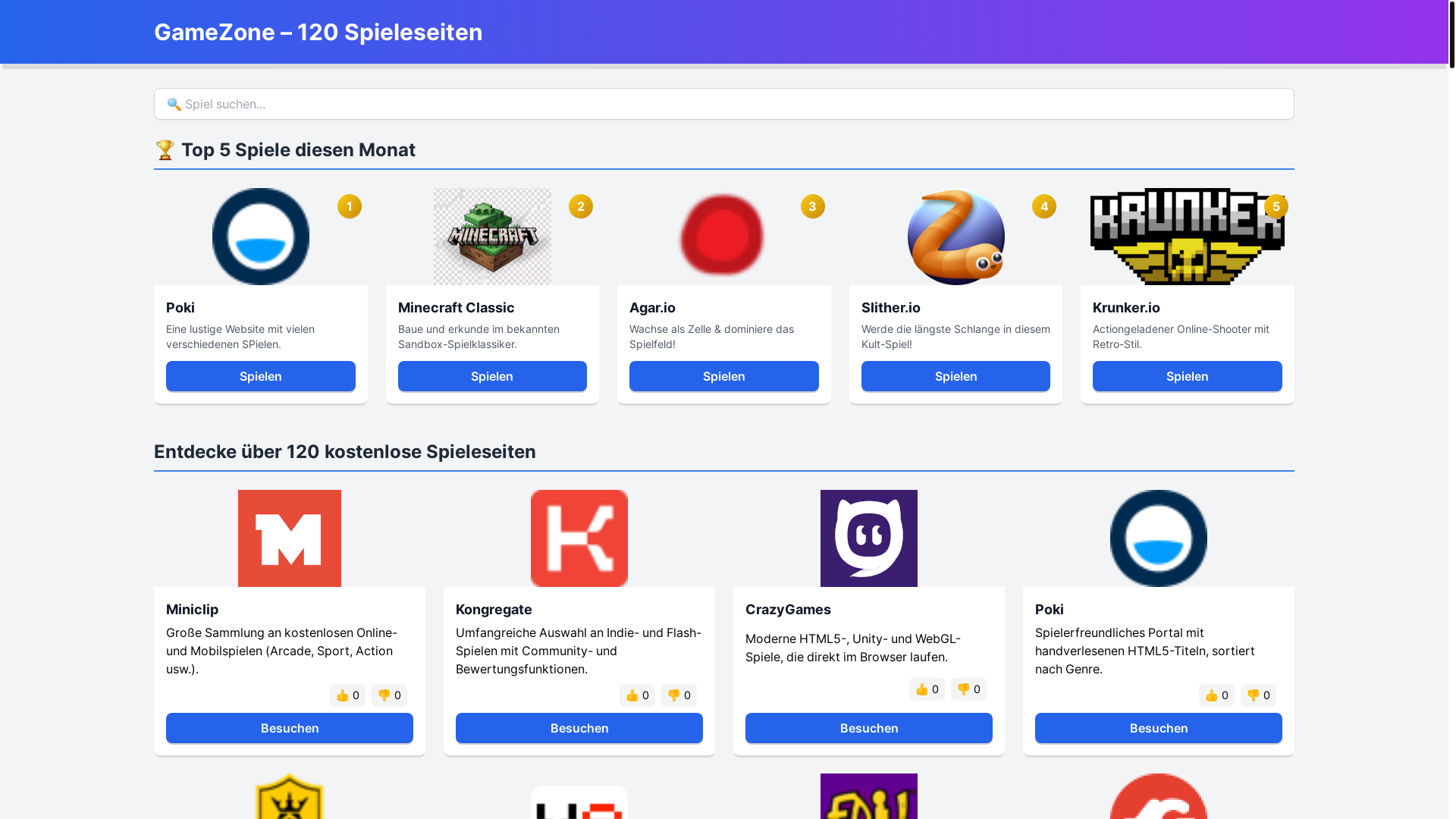 website screenshot of https://120gamesites.pages.dev/