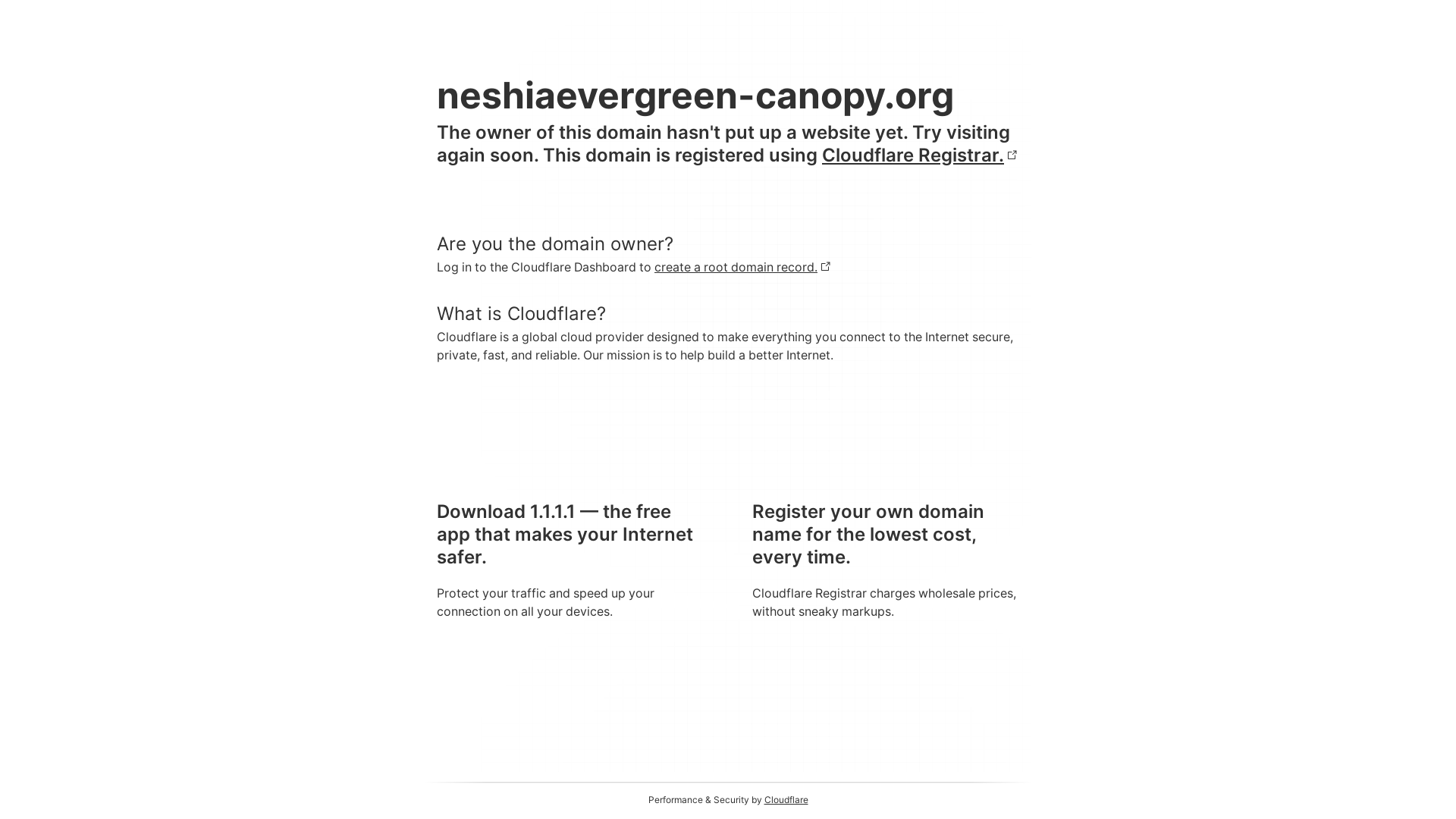 website screenshot of https://neshiaevergreen-canopy.org/