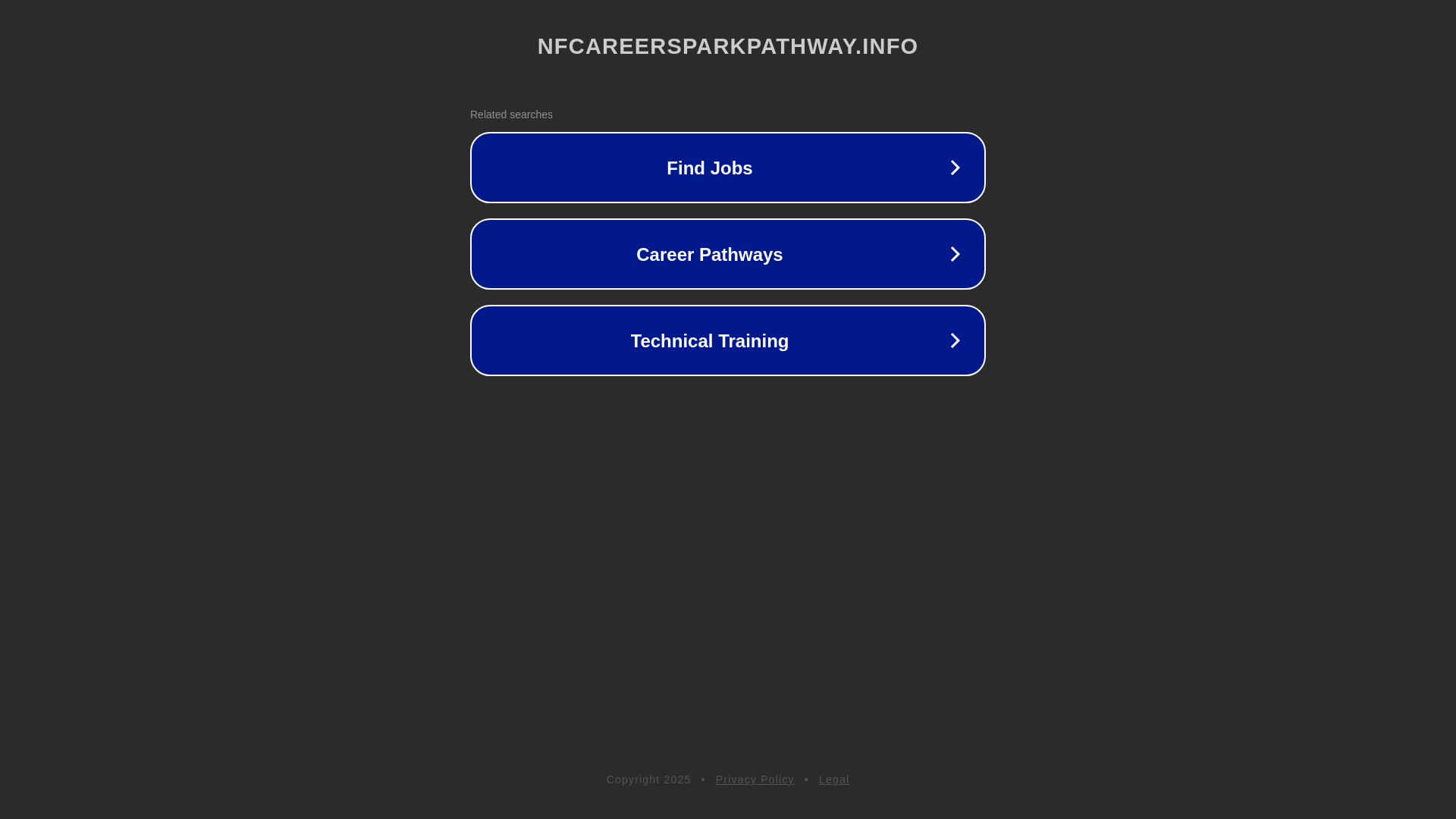 website screenshot of https://nfcareersparkpathway.info/