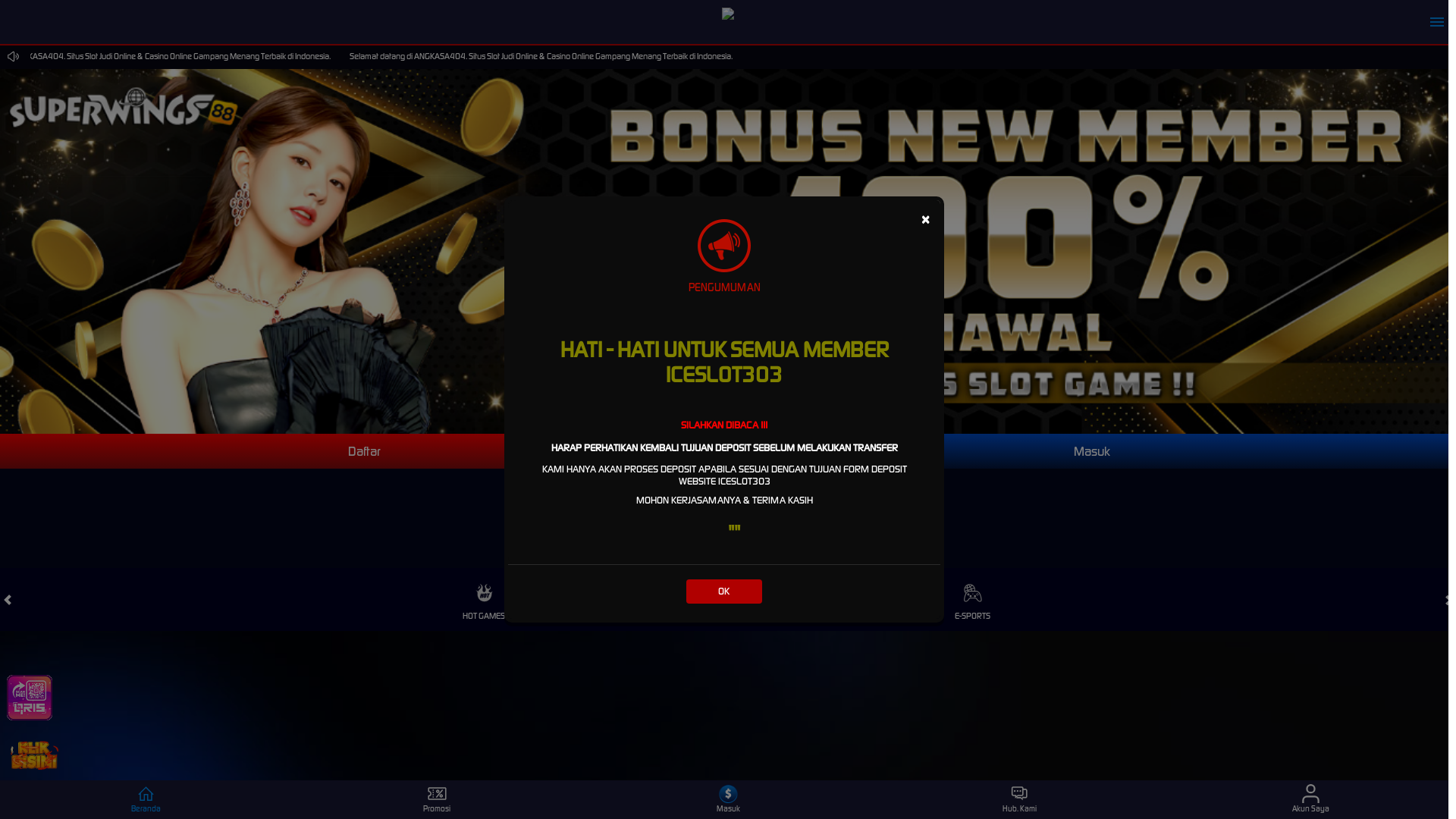 website screenshot of https://iceslot303.biz.id/