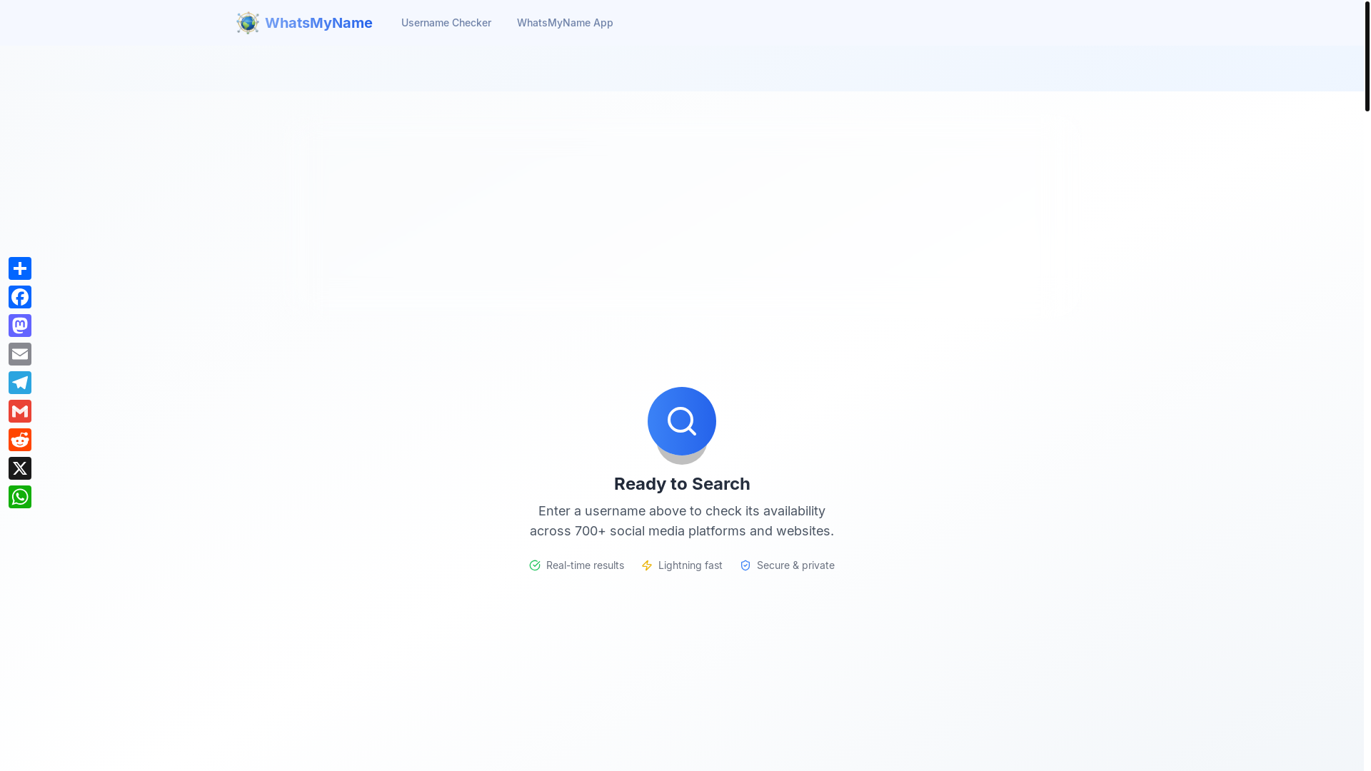 website screenshot of https://whatsmyname-ccc.pages.dev/