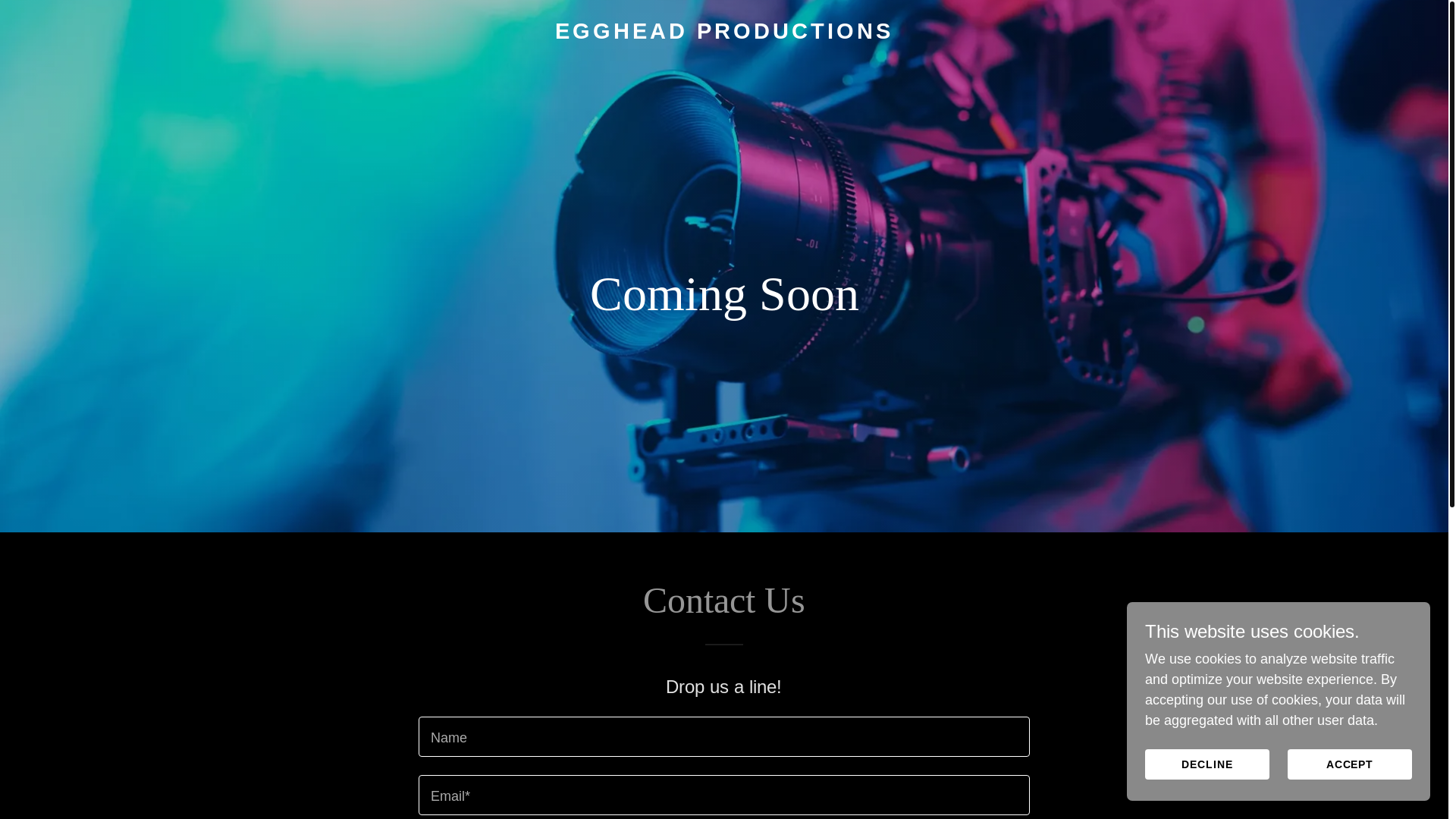 website screenshot of https://eggheadproductions.co.uk/