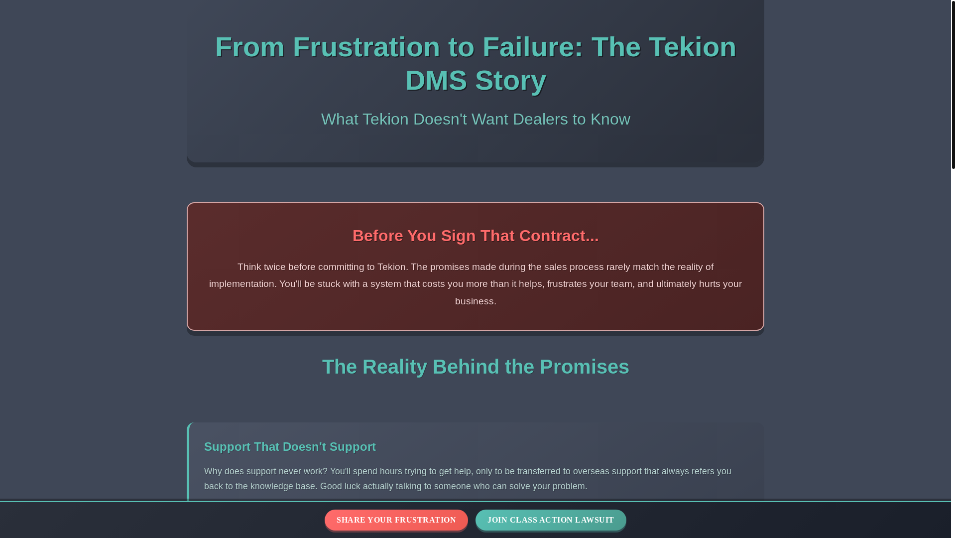 website screenshot of https://tekion-landing.pages.dev/