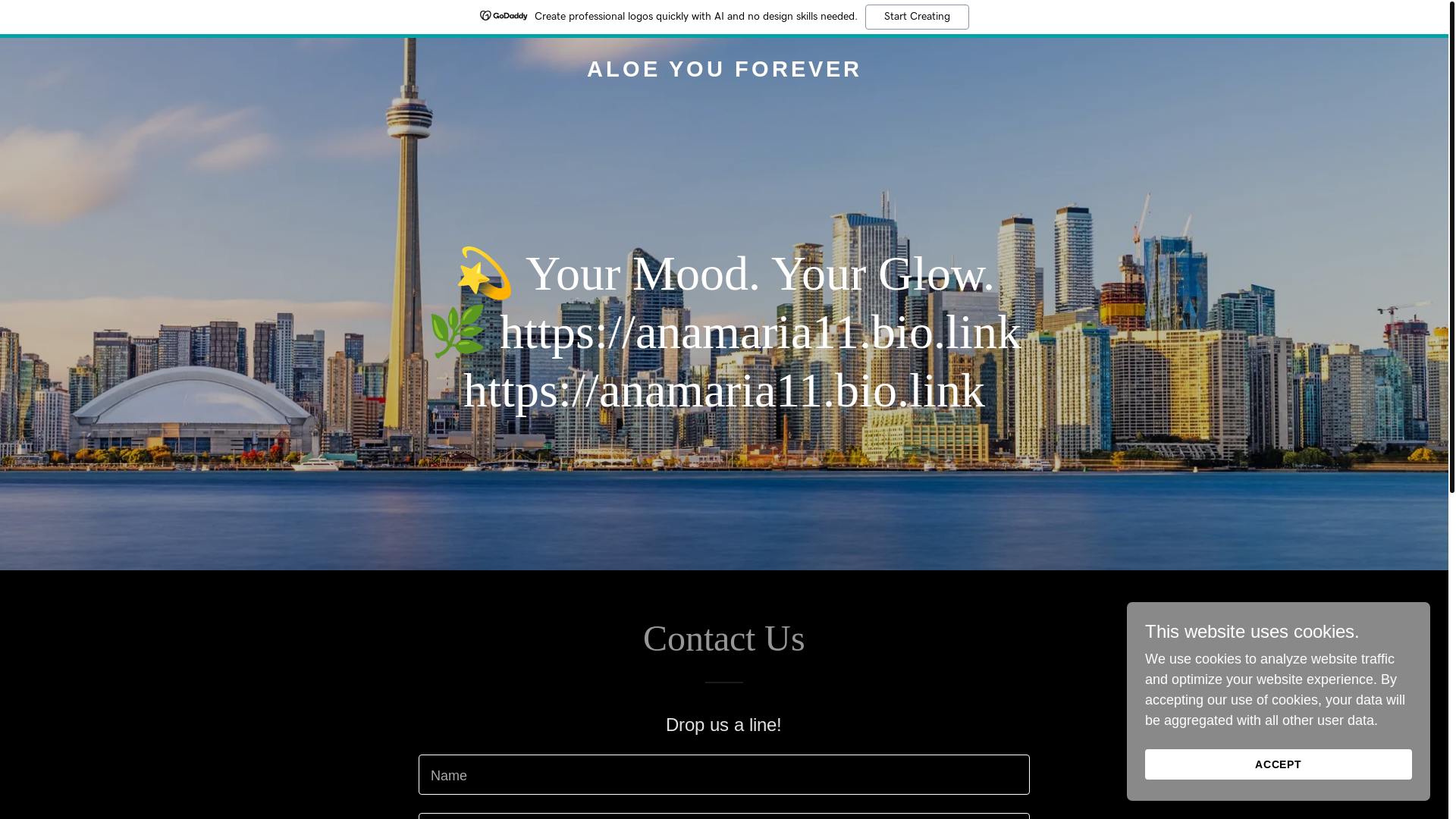 website screenshot of https://aloeyouforever.ca/