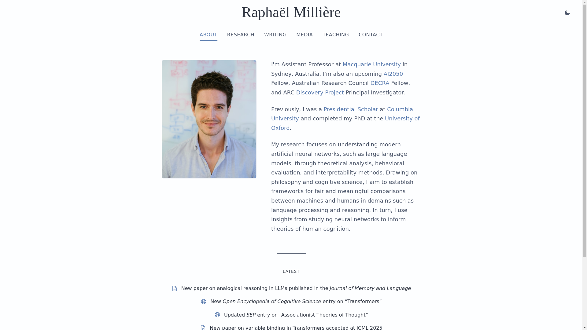 website screenshot of https://raphaelmilliere-com.pages.dev/