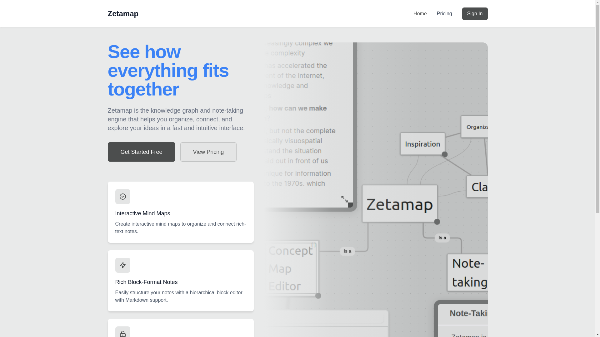 website screenshot of https://zetamap.io/