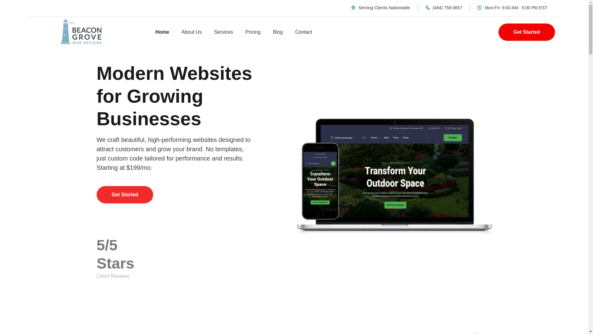 website screenshot of https://beacongrovedesignmedia.com/