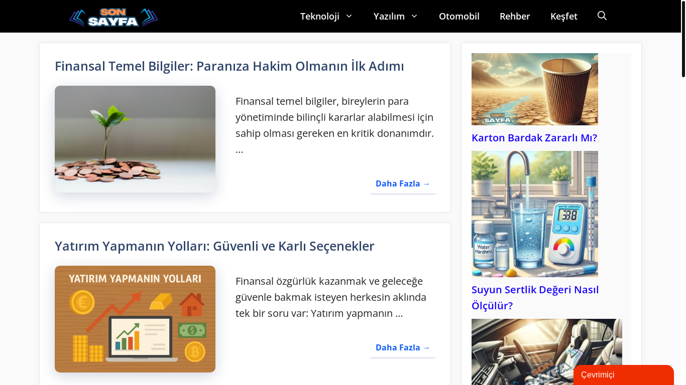 website screenshot of https://sonsayfa.net
