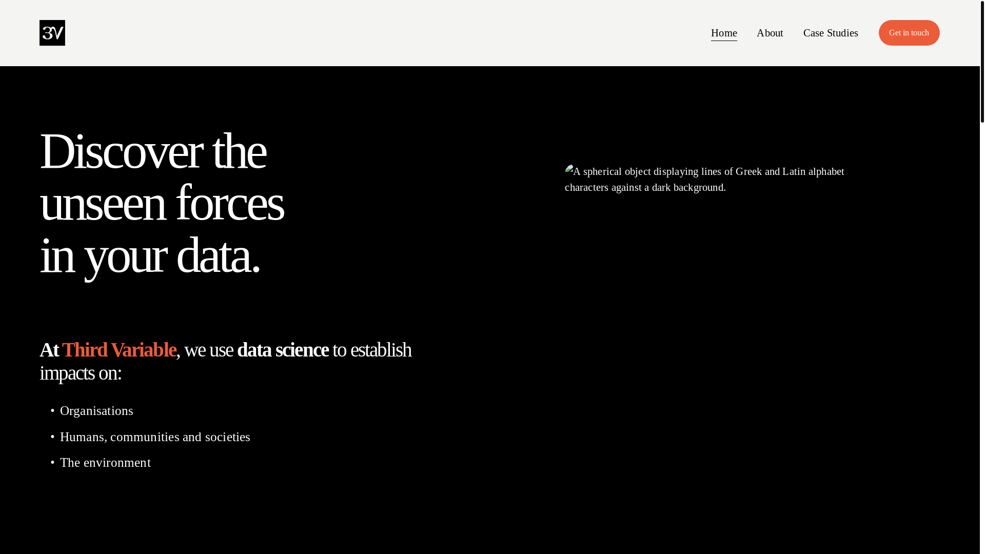 website screenshot of https://thirdvariable.uk/