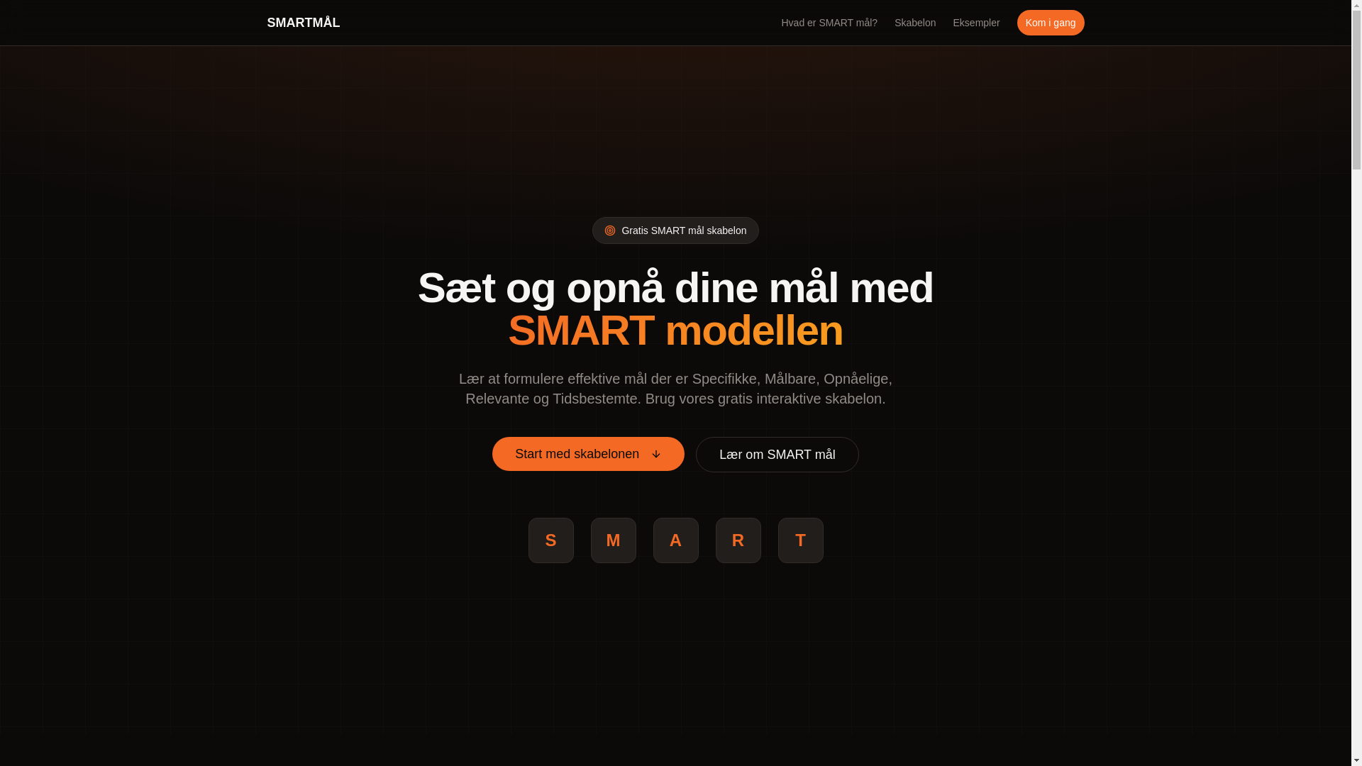 website screenshot of https://smartmodellen.dk/