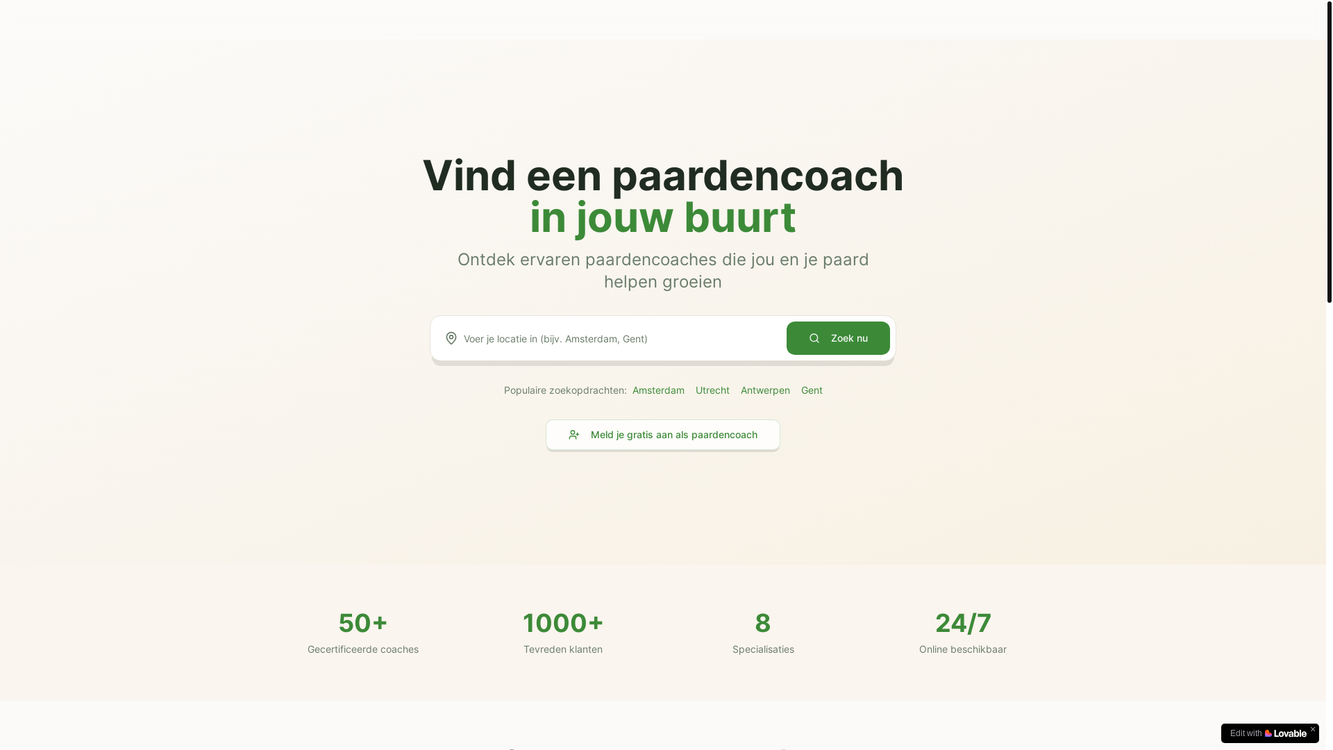 website screenshot of https://vindeenpaardencoach.be/