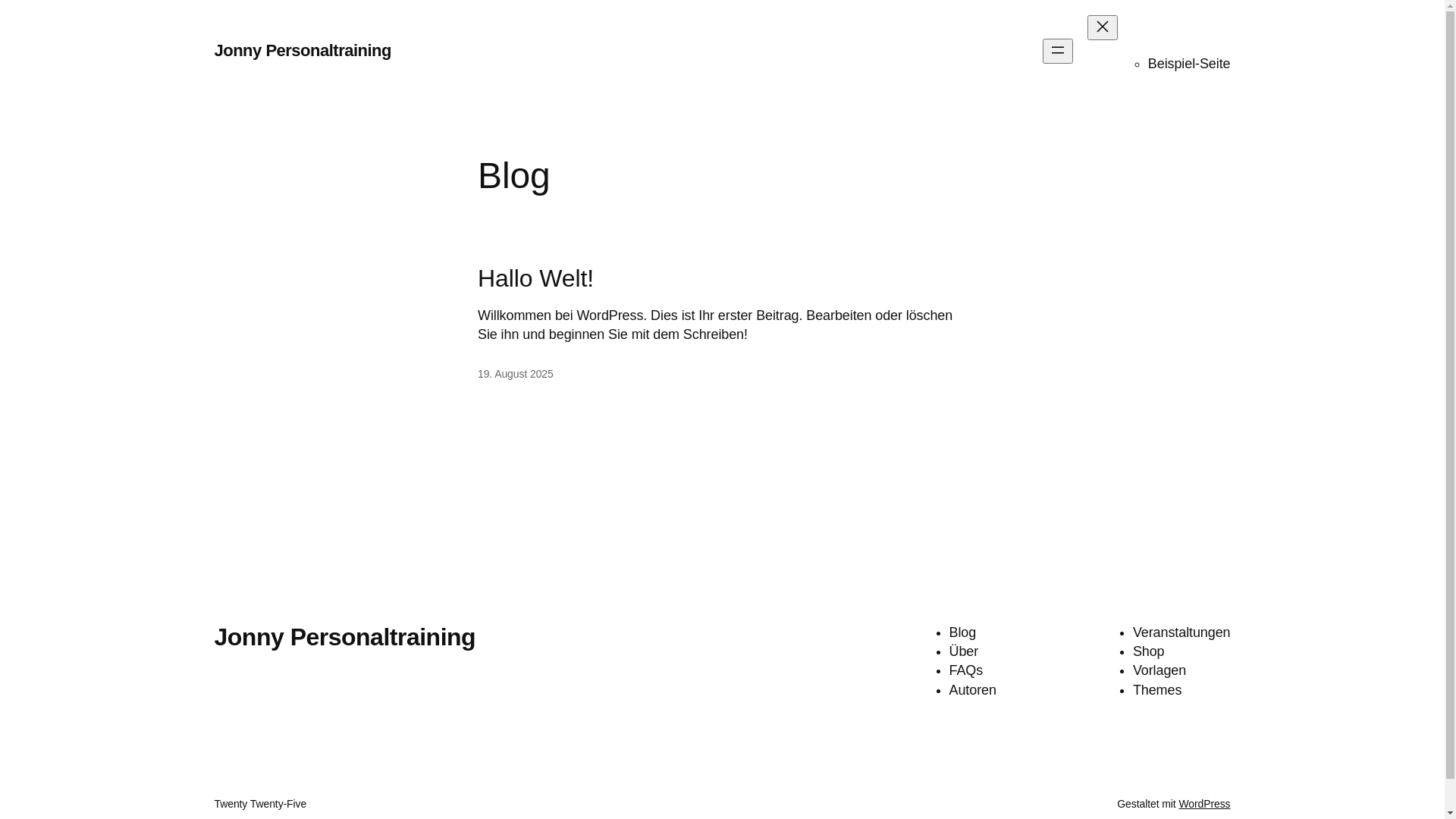 website screenshot of https://jonny-personaltraining.de/
