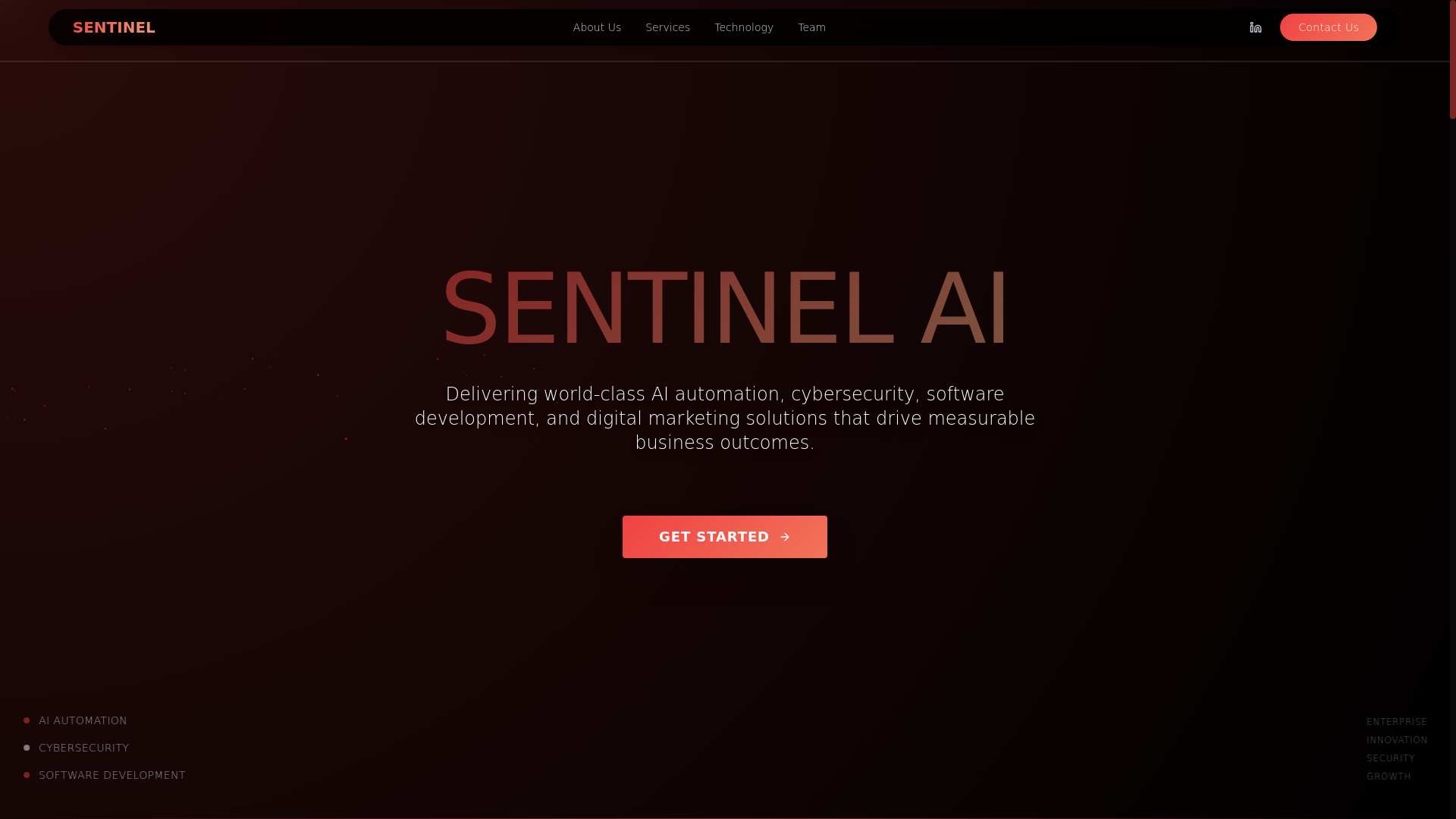 website screenshot of https://sentinelai.ae/