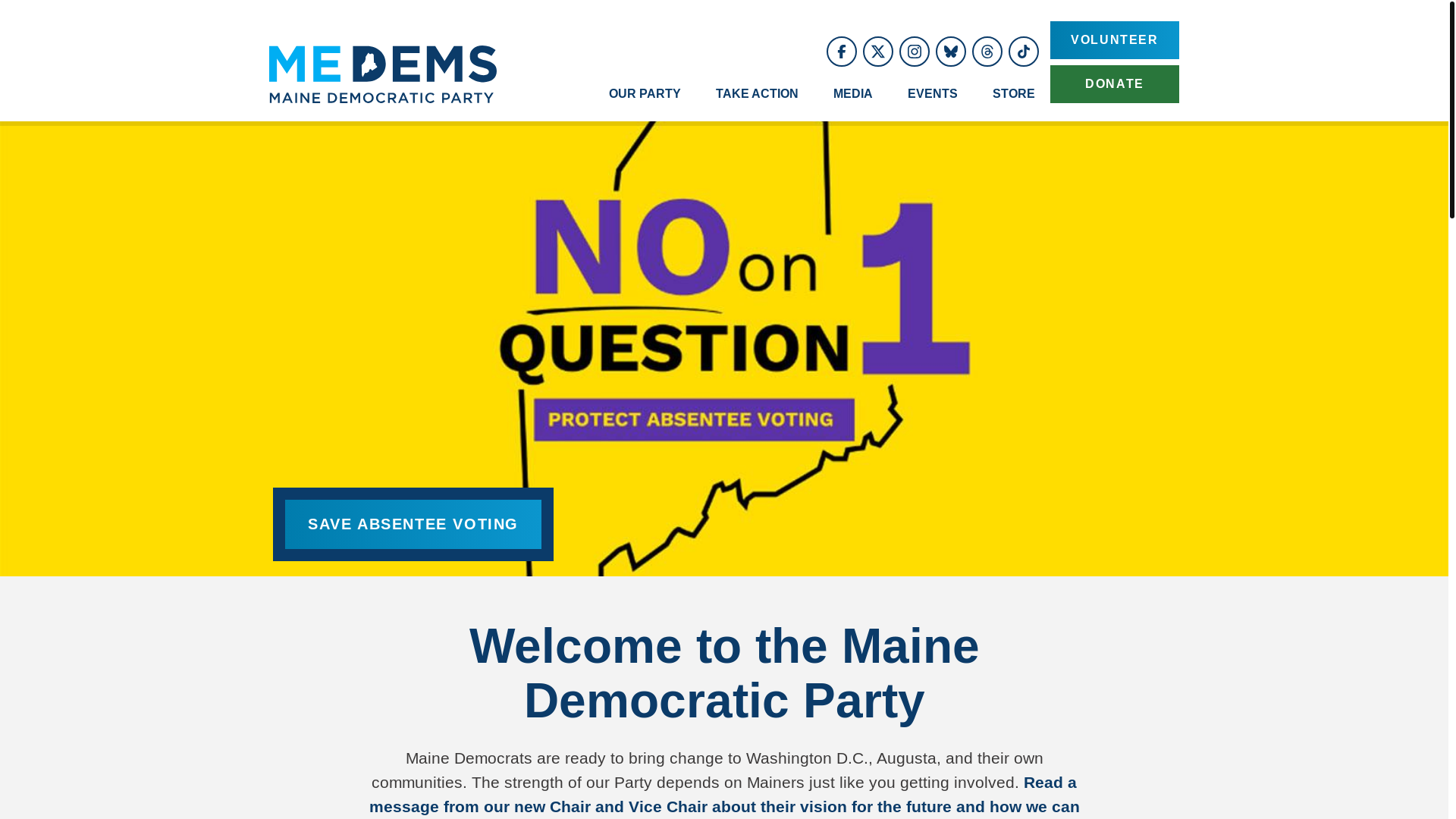 website screenshot of https://mainedems.co/