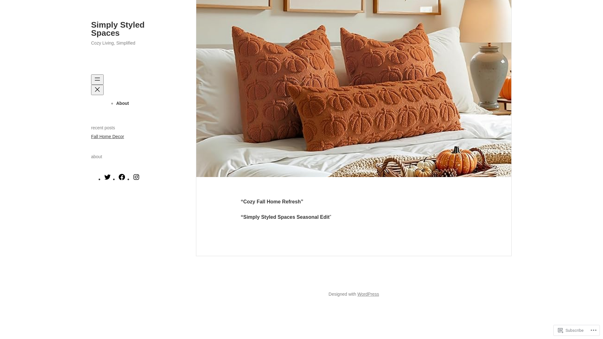 website screenshot of https://simplystyledspaces.org/