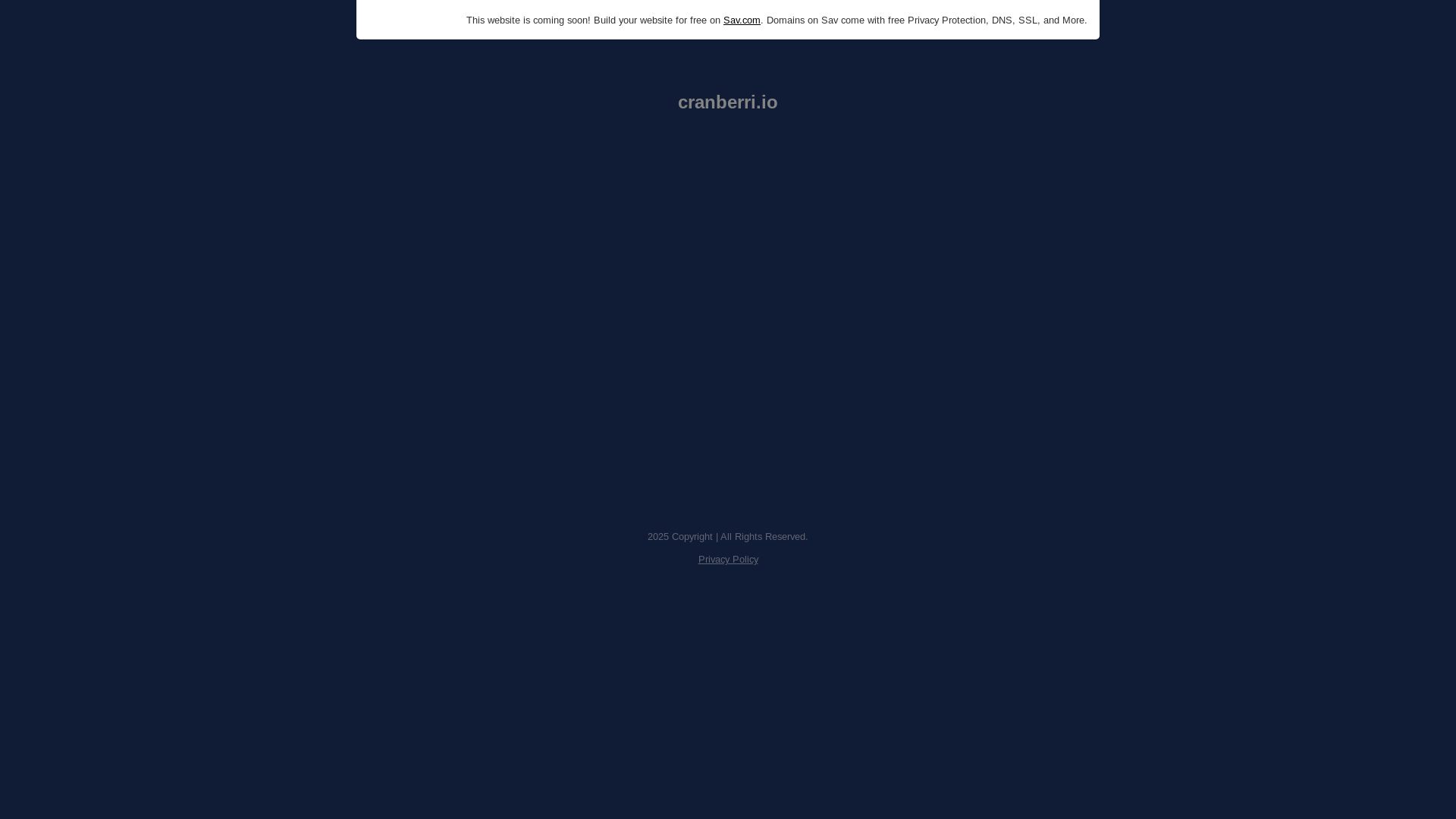 website screenshot of https://cranberri.io/