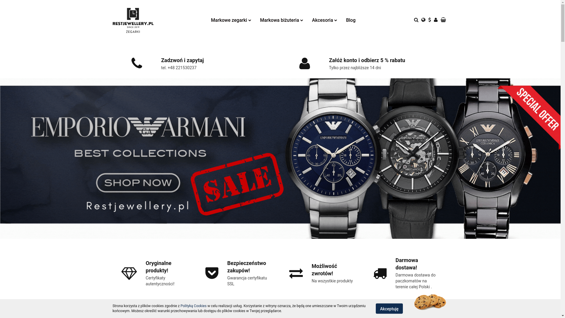website screenshot of https://restjewellery.com.pl/