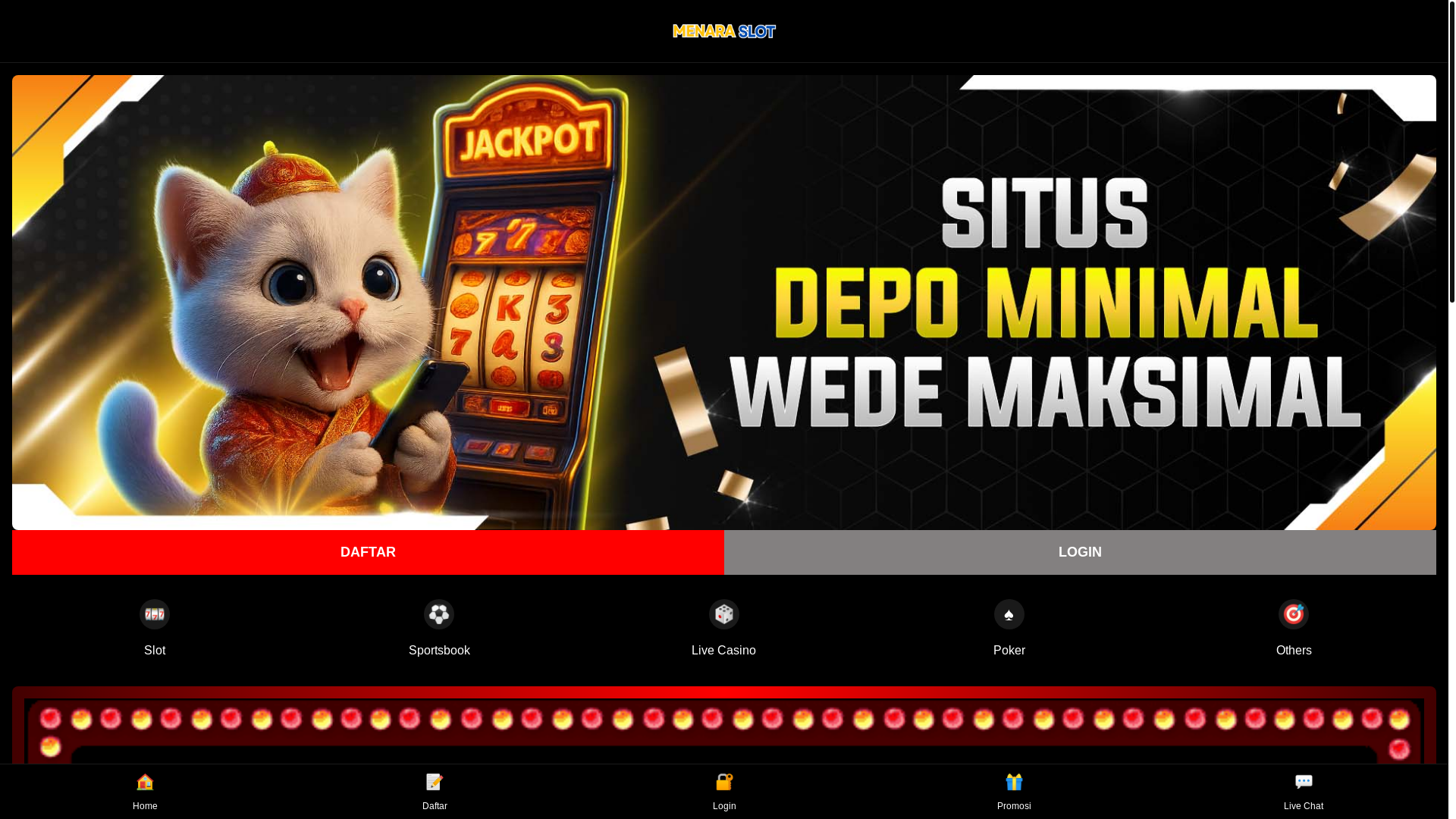 website screenshot of https://menaraslotlink.com/