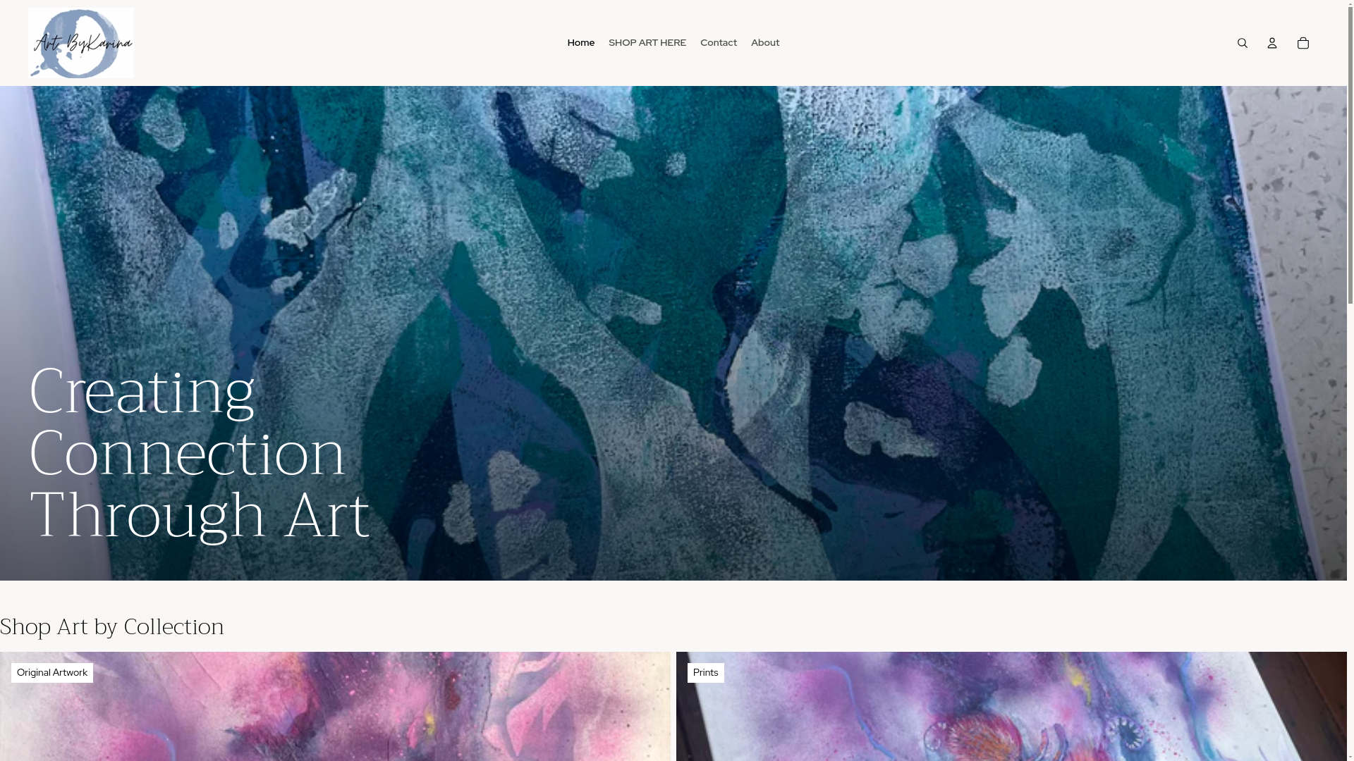website screenshot of https://artbykarina.com.au/
