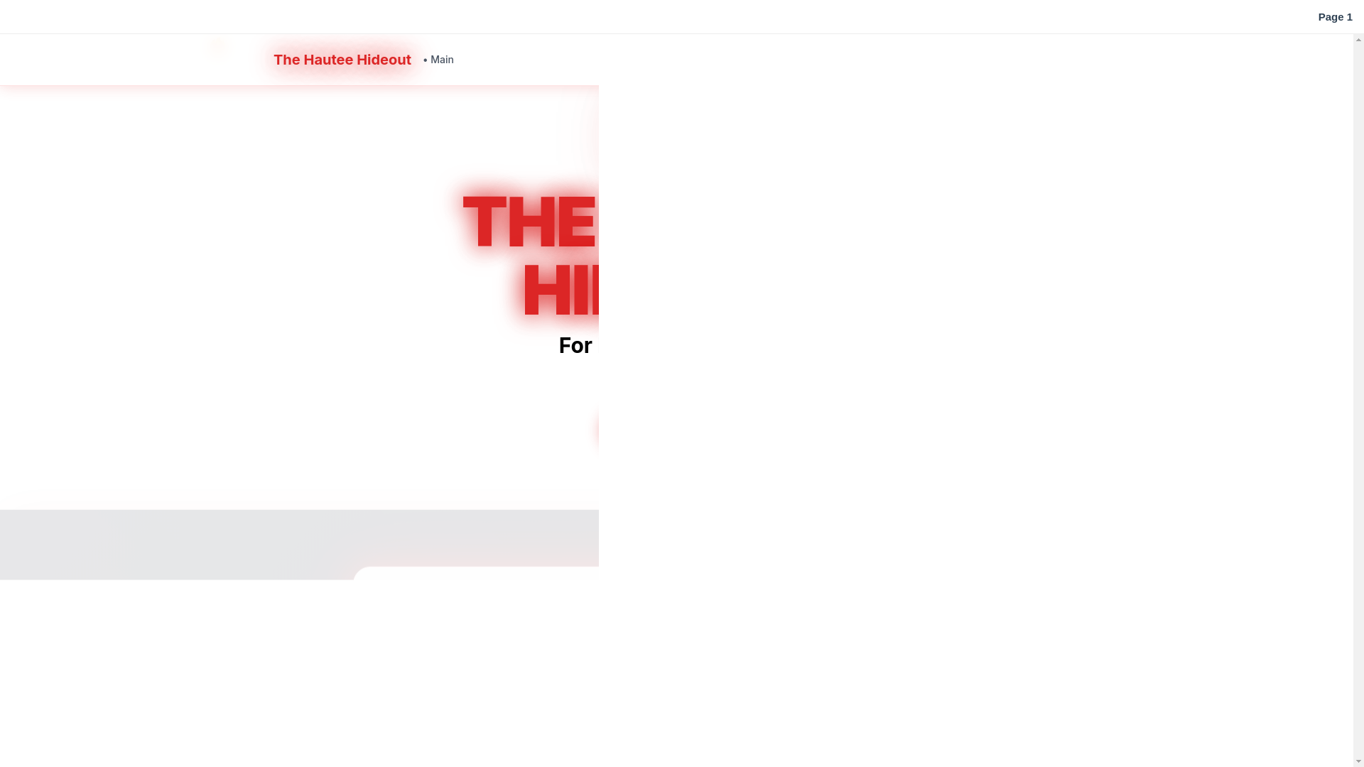 website screenshot of https://thehauteehideout-landingpage.com/