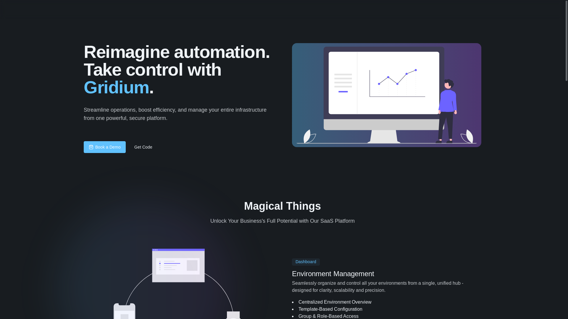 website screenshot of https://gridium-saas.pages.dev/