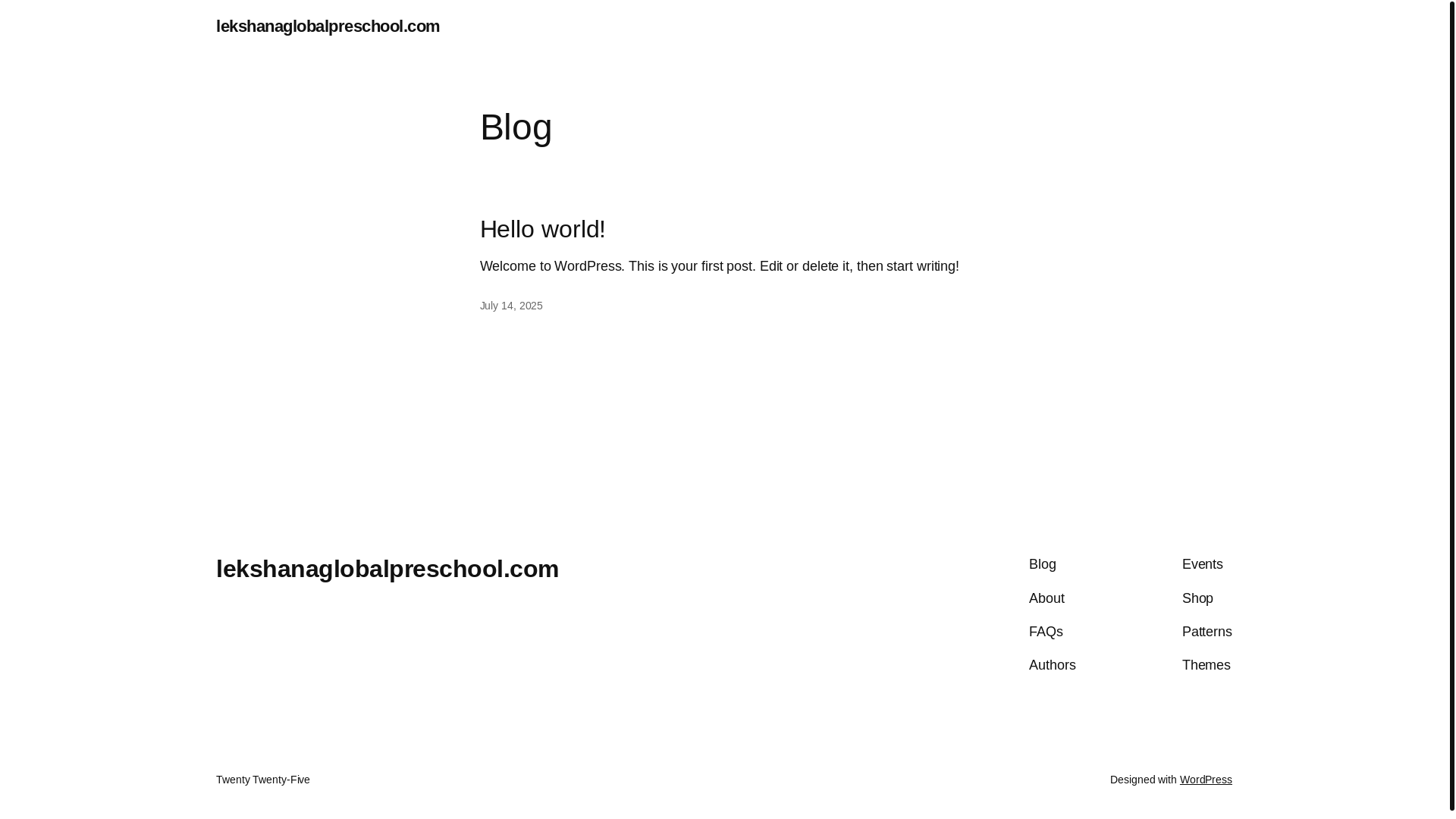 website screenshot of https://lekshanaglobalpreschool.com/