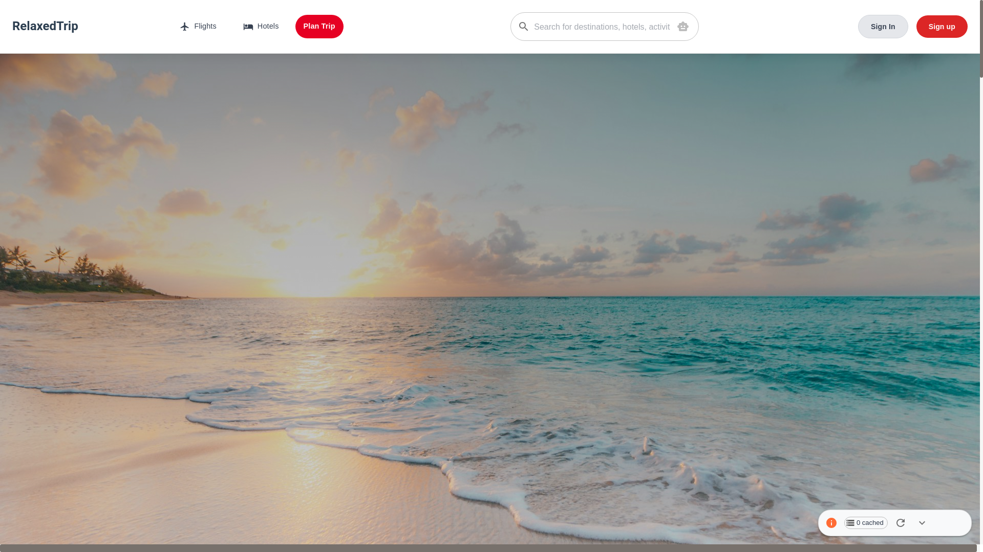 website screenshot of https://relaxedtrip-frontend.pages.dev/