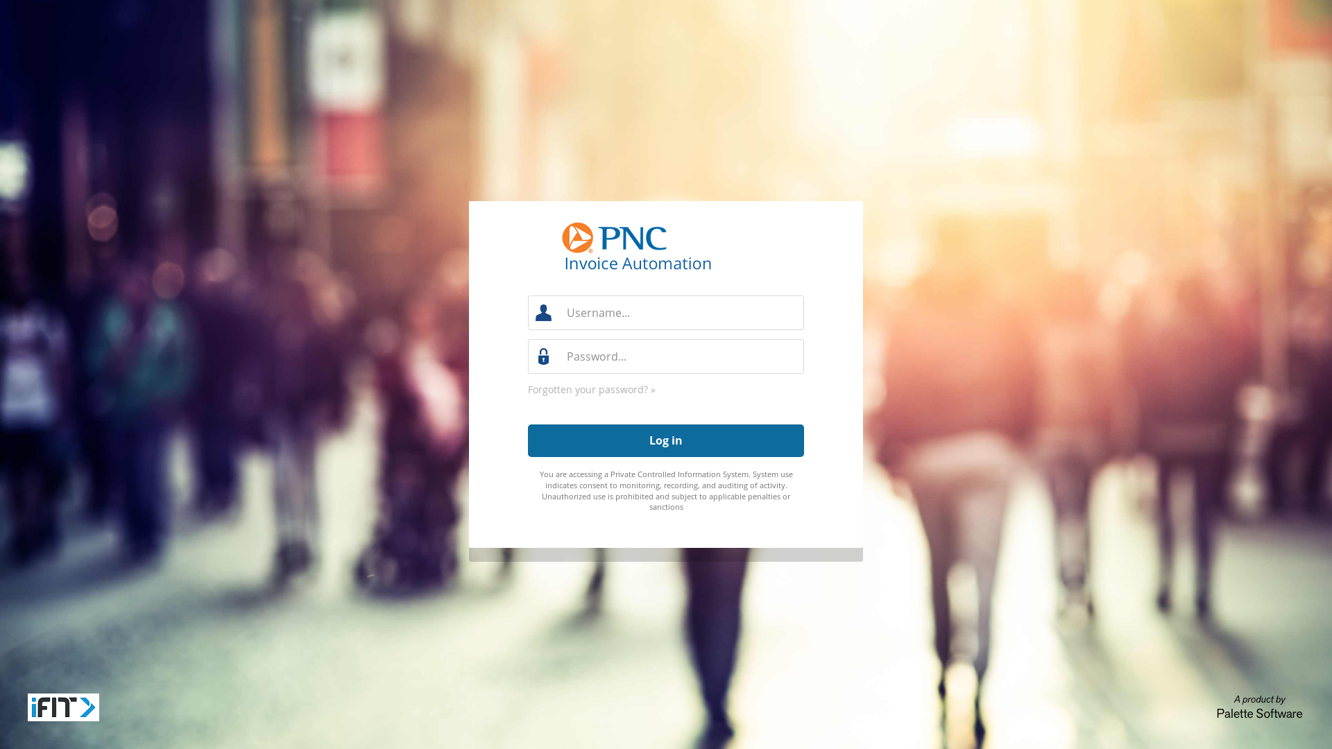 website screenshot of https://invoiceautomation.pnc.com/IHF/Login.aspx