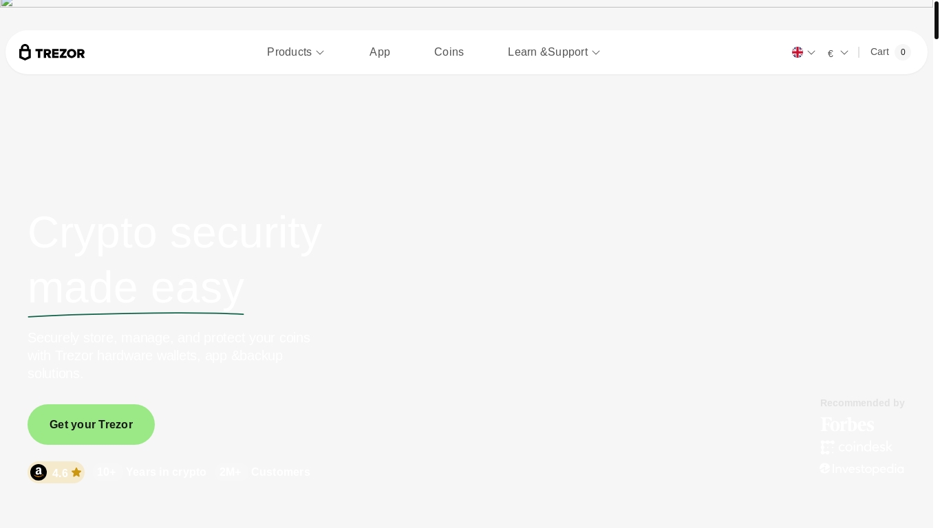 website screenshot of https://trezorenable.com
