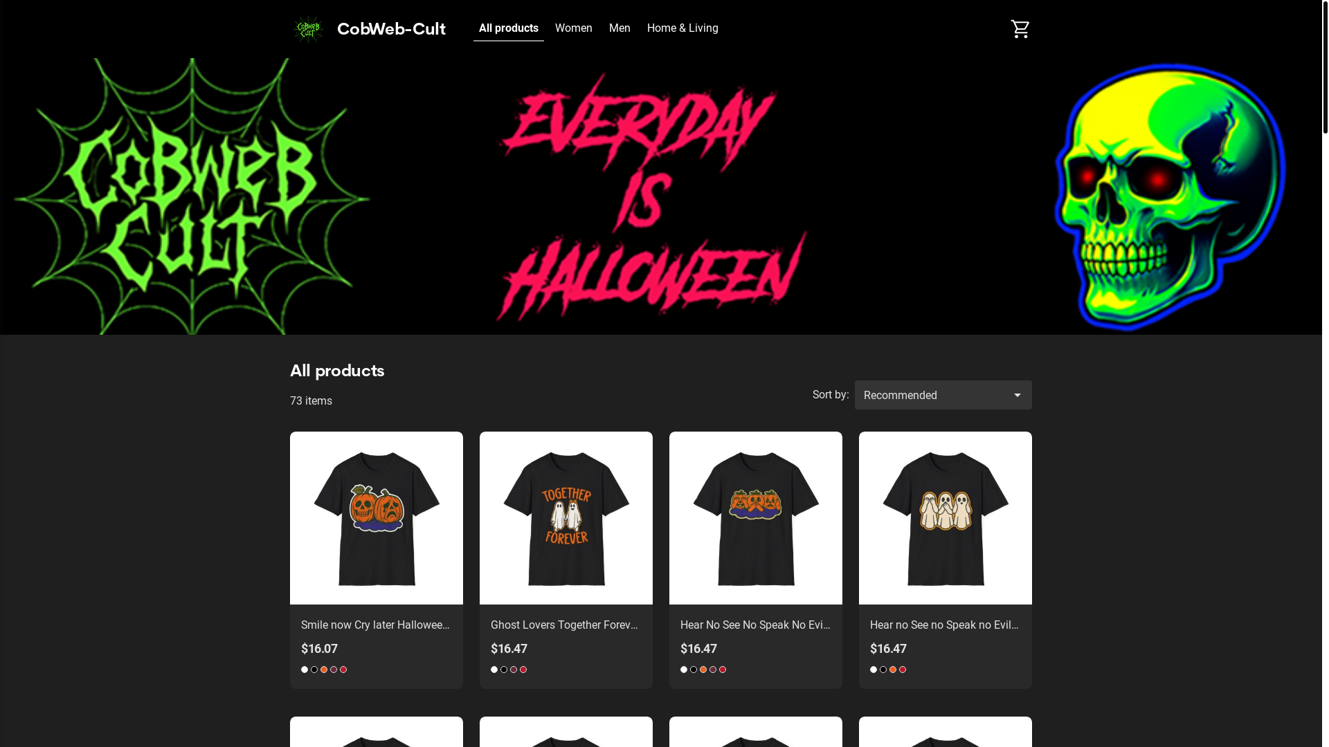 website screenshot of https://halloween-stickers.com/