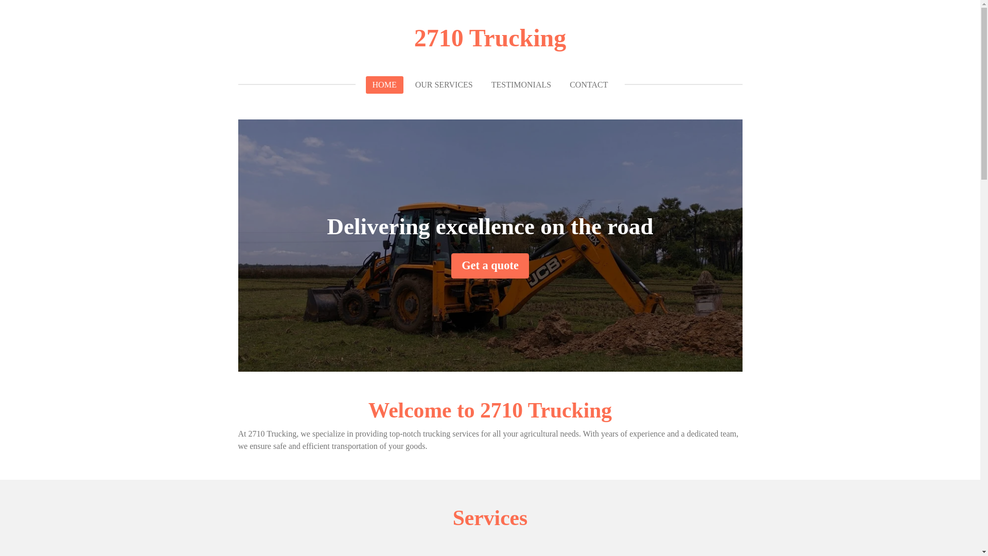 website screenshot of https://2710trucking.com/
