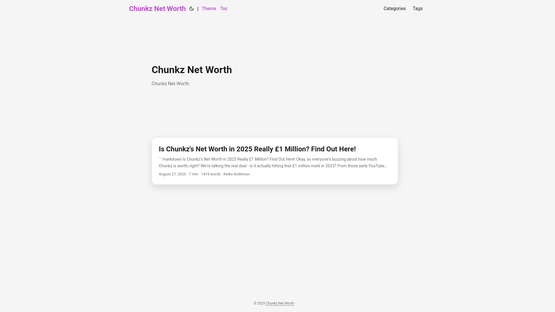 website screenshot of https://chunkz-net-worth.pages.dev/